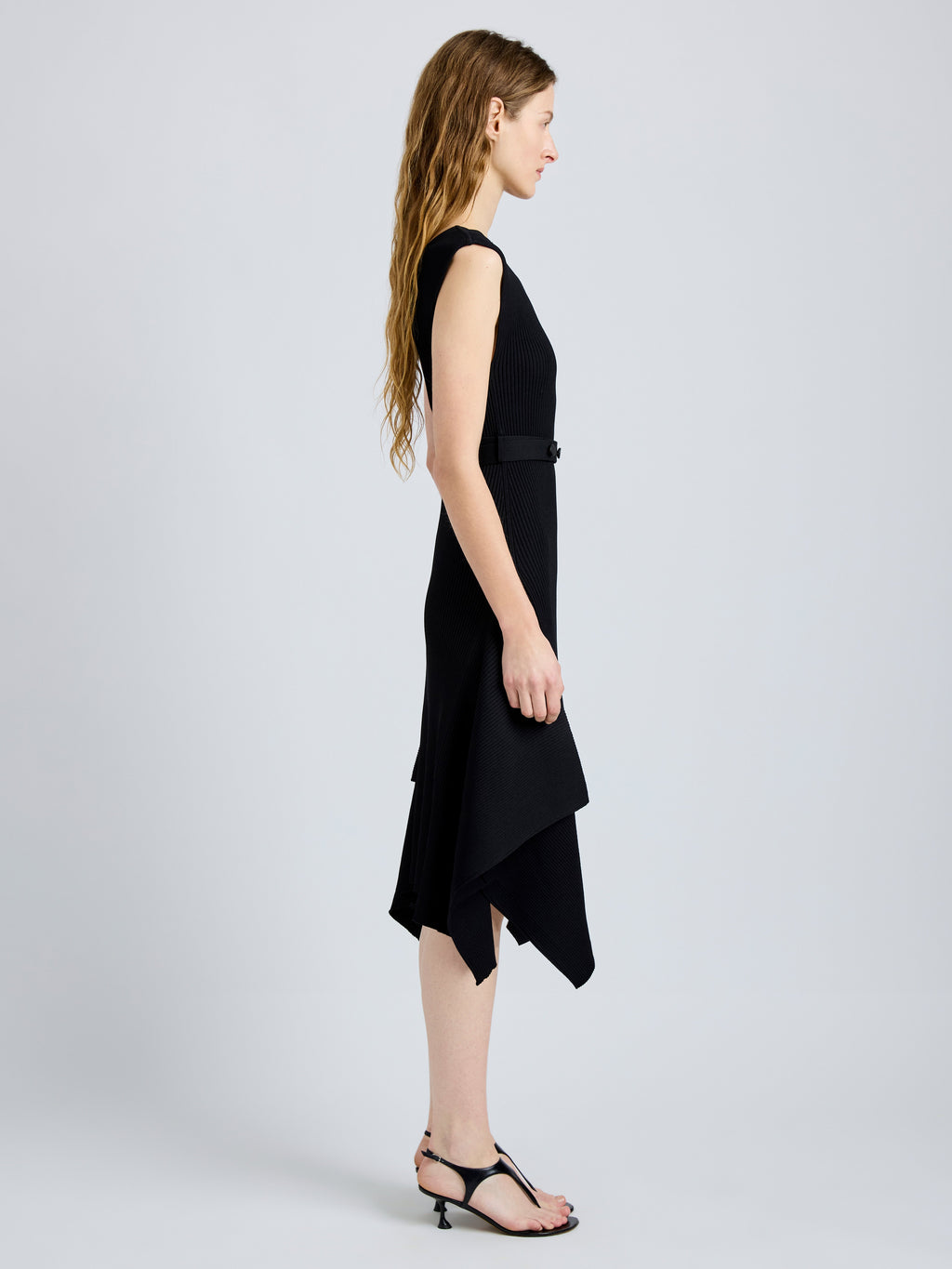 Ava Women's Black Dress | Rib Knit, Slim Fit, Sleeveless 3