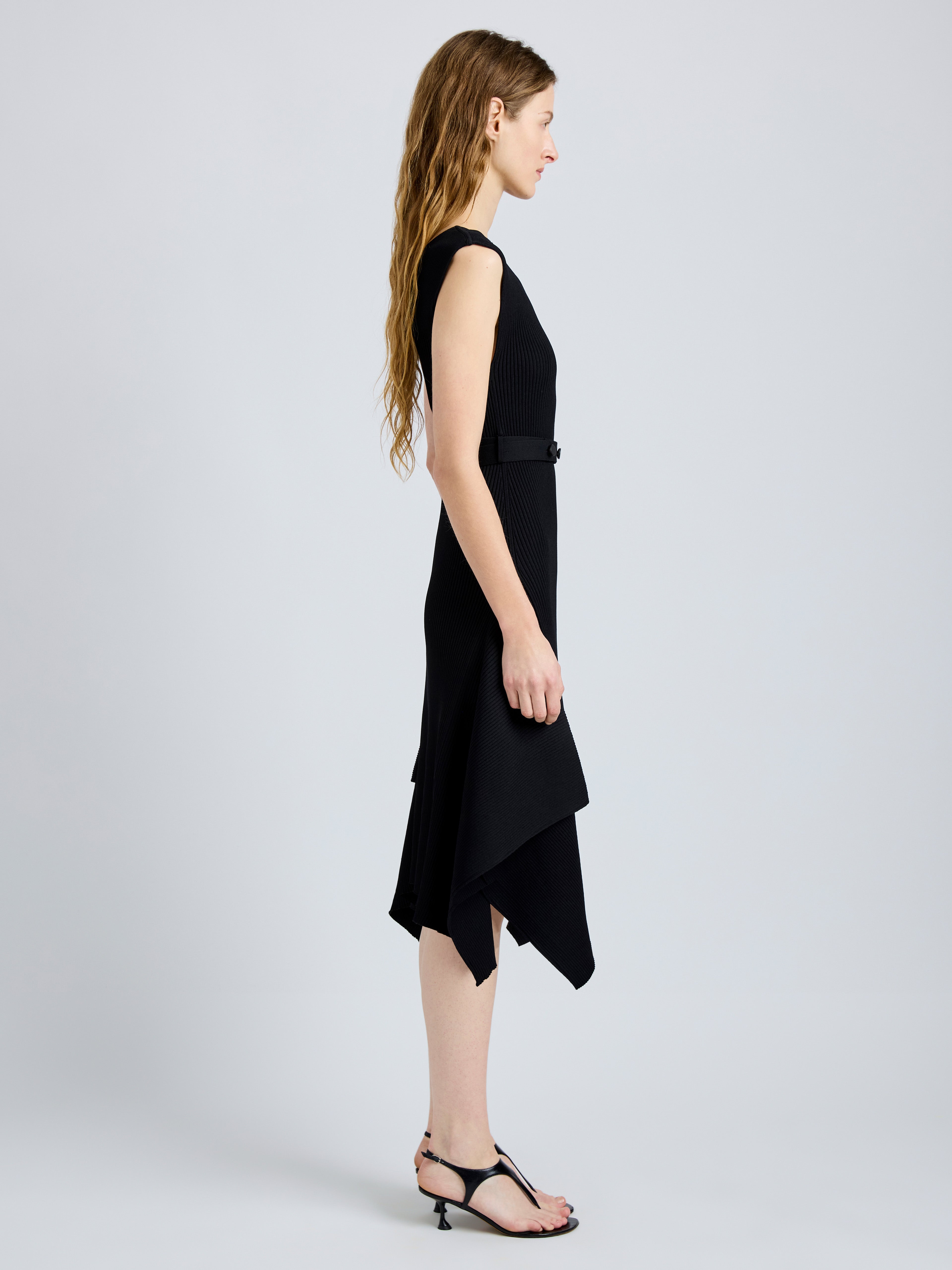 Ava Women's Black Dress | Rib Knit, Slim Fit, Sleeveless 3