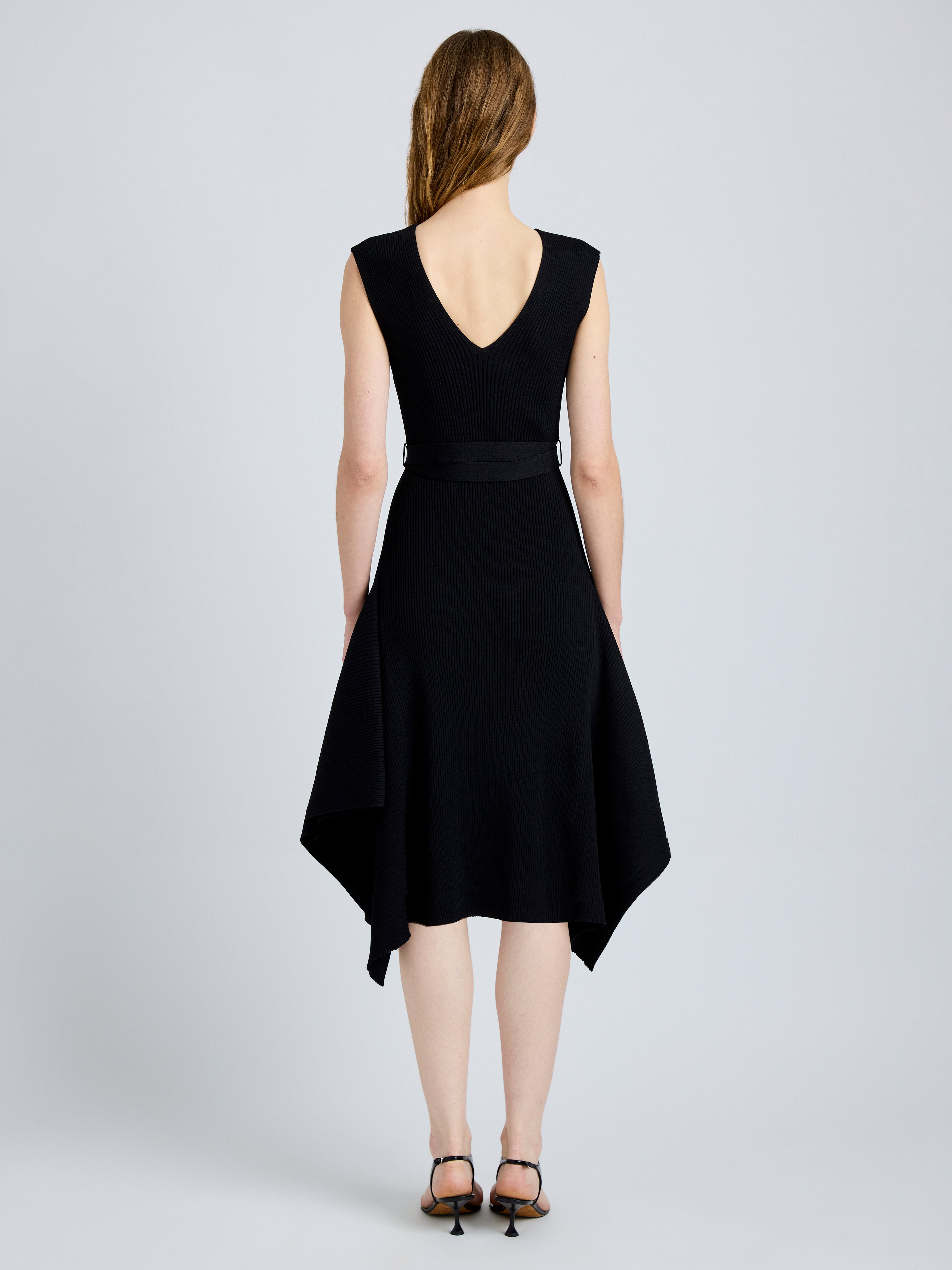 Ava Women's Black Dress | Rib Knit, Slim Fit, Sleeveless 4