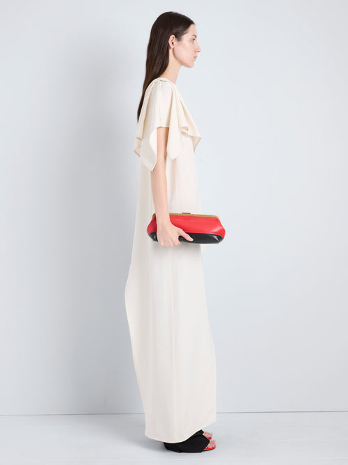 Ava Women's Clutch Bag | Striped Nappa Leather, Elegant Hand-held 1