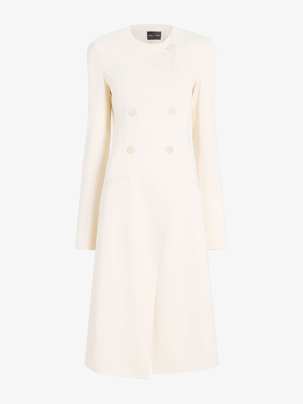 Ava Women's Coat | Satin Back Crepe, Double-Breasted Design with V-Shaped Split 0