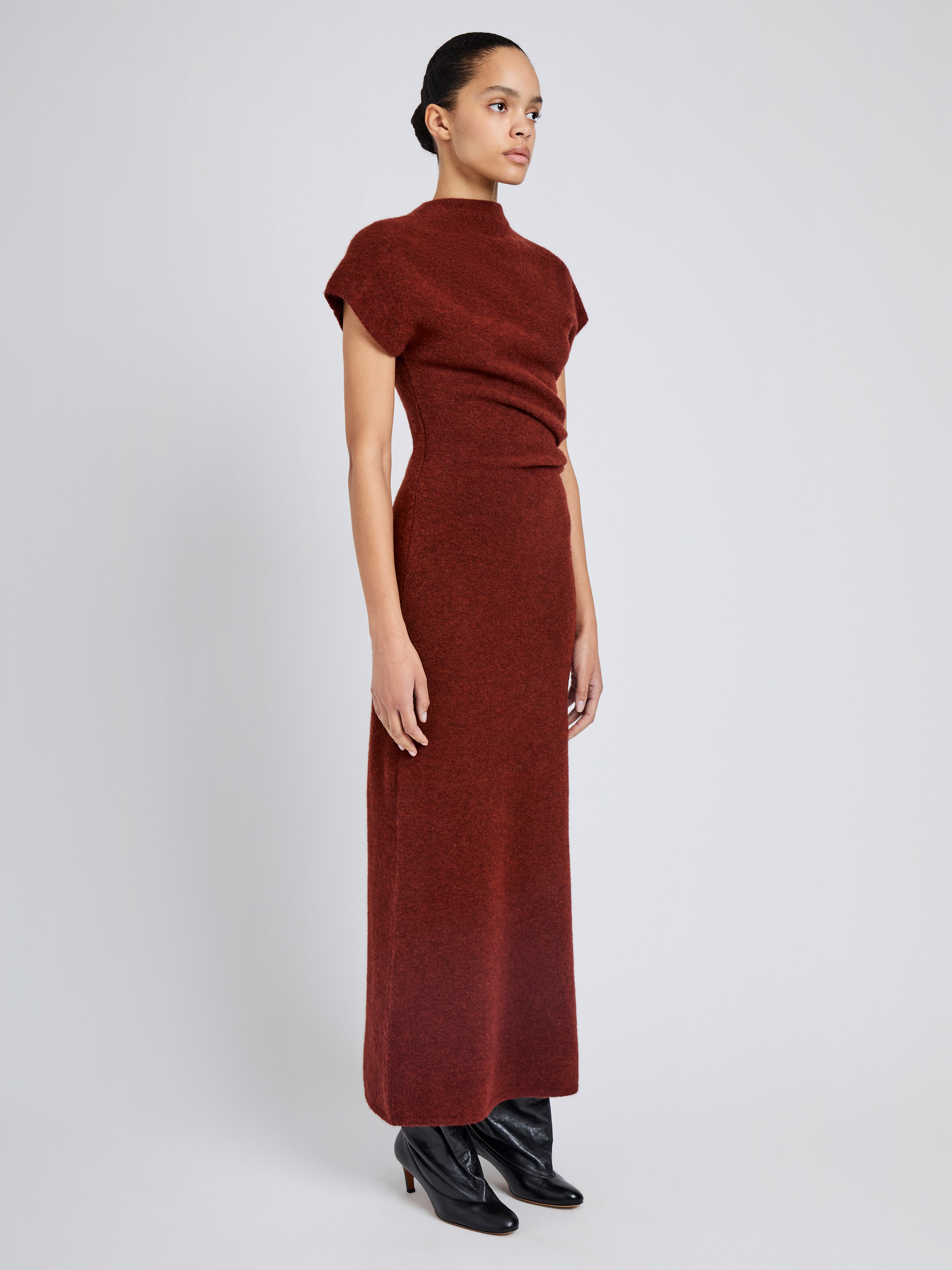 Ava Women's Dress | Clean Boiled Wool, Slim Fit Ankle-Length 2