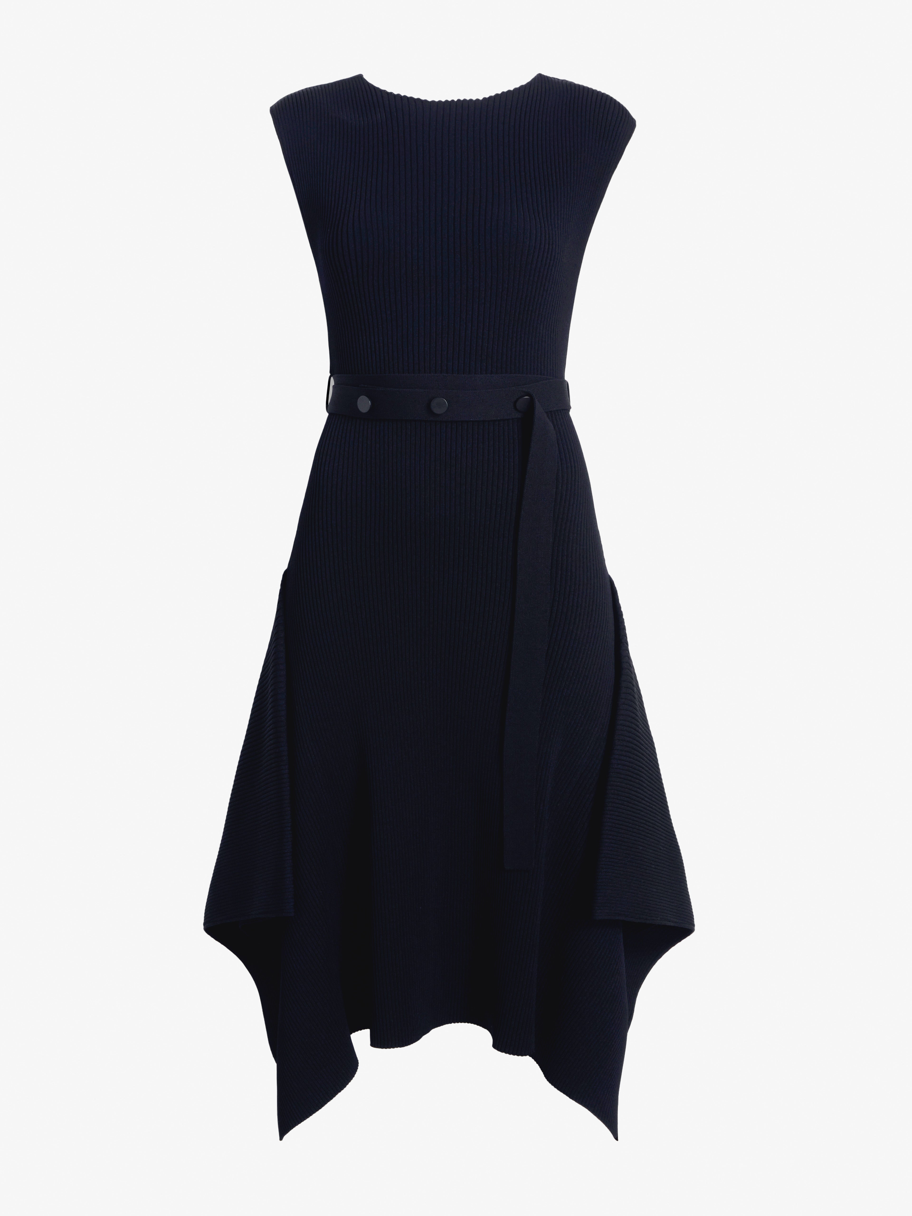 Ava Women's Dress | Rib Knit with Self-Tie Belt 0