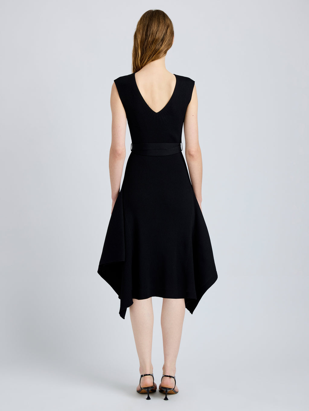 Ava Women's Dress | Rib Knit with Self-Tie Belt 4