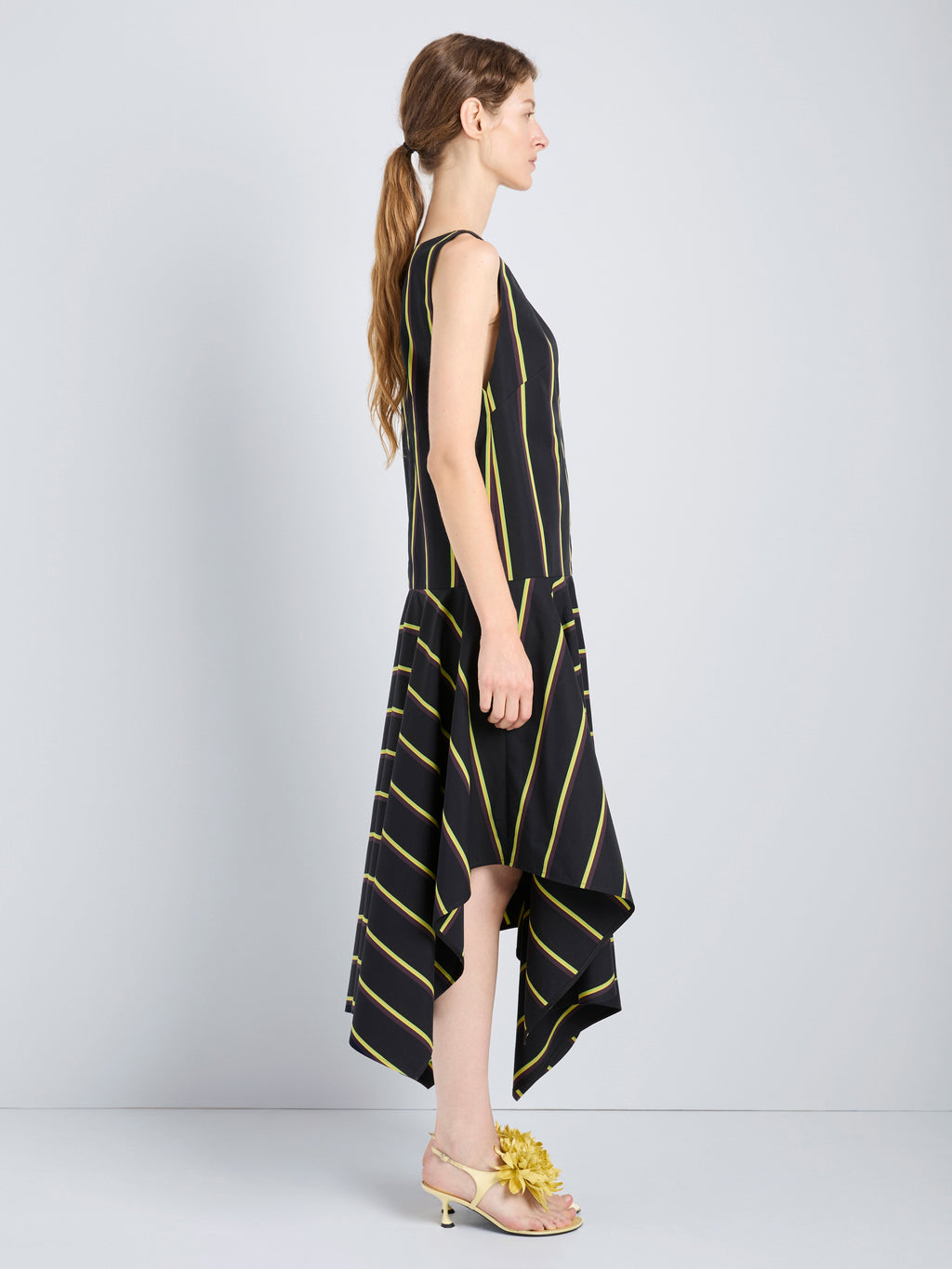 Bella Women's Shirt Dress | Cotton Silk Blend, Asymmetrical Hem 2