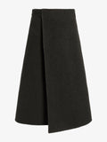 Bodhi Women's Black Midi Skirt | High-Waisted Boucle Twill A-Line 0