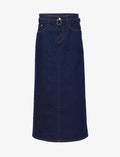 Cali Women's Denim Midi Skirt | Center Slit, Slim Fit 0