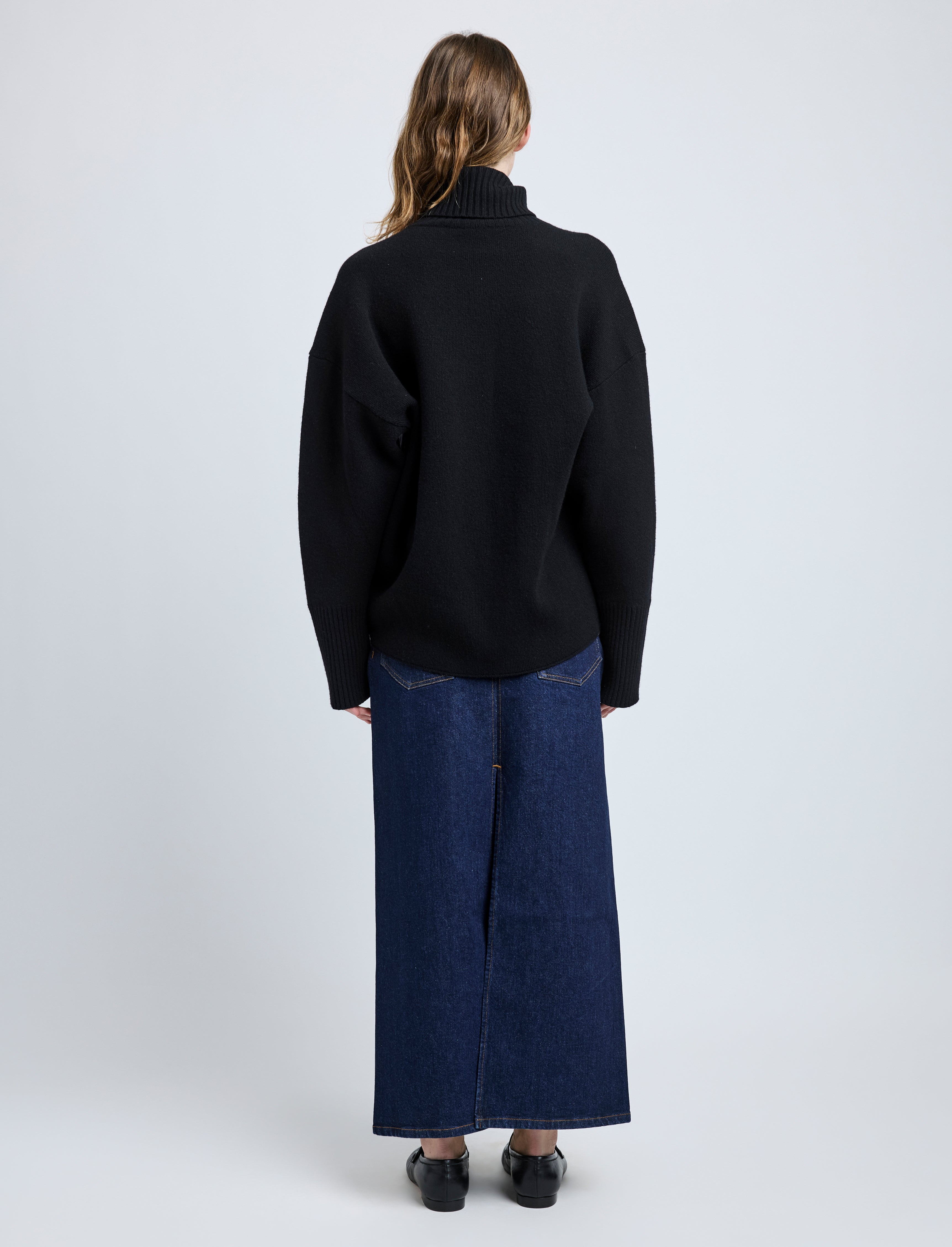 Cali Women's Denim Midi Skirt | Center Slit, Slim Fit 3