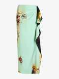 Cella Women's Midi Skirt | Double Printed Viscose Cady with Cascading Ruffle 0
