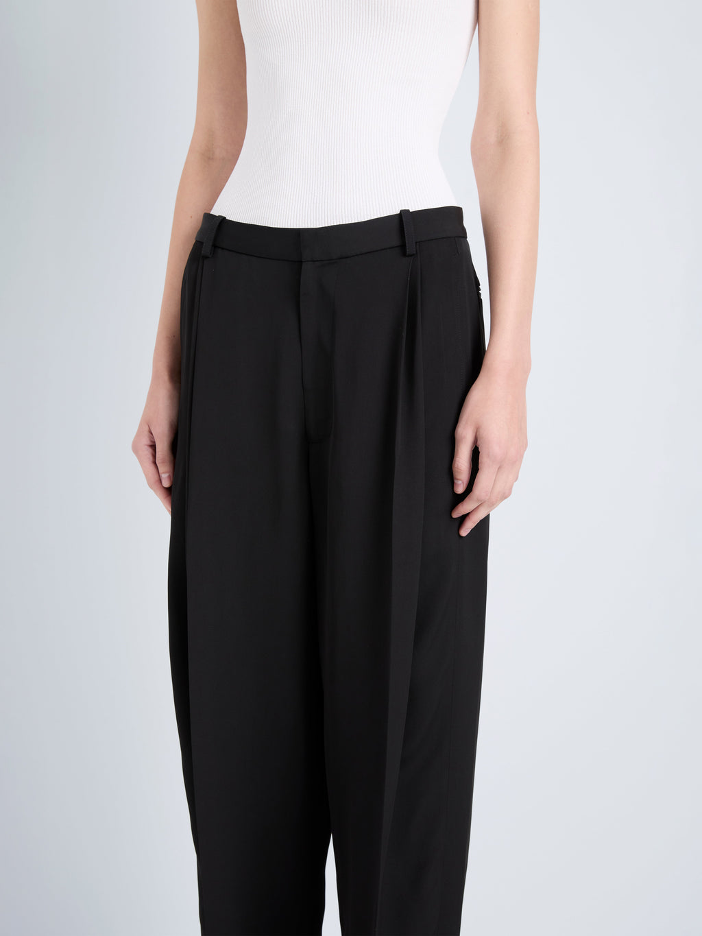 Clementina Women's Wide Leg Trousers | 100% Viscose Twill, Oversized Black Pants 4