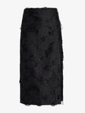 Daisy Women's Black Midi Skirt | Chrysanthemum Jacquard, Slim Fit 0