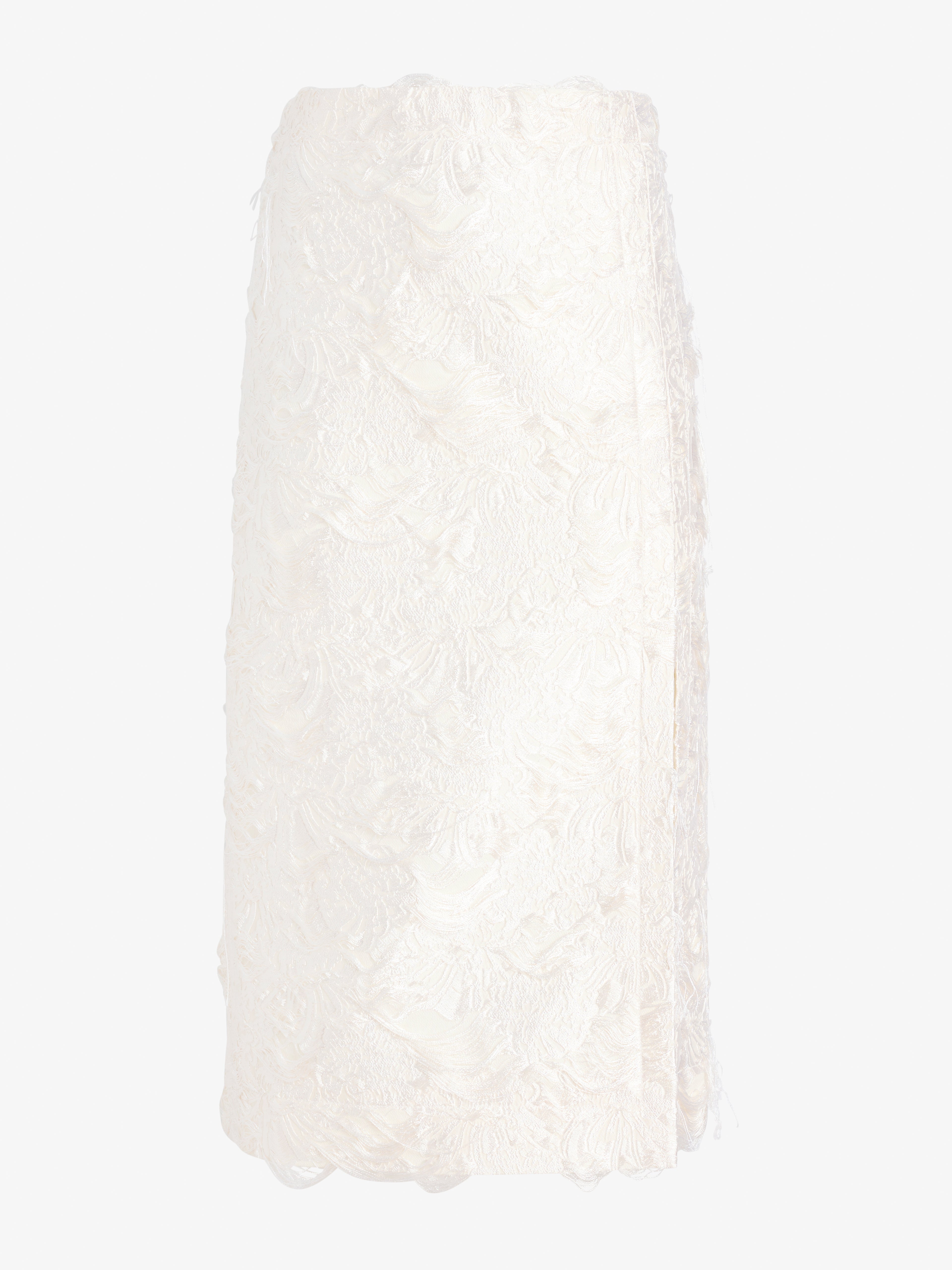 Daisy Women's Midi Skirt | Jacquard with Front Slit, Slim Fit 0