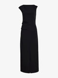 Damea Women's Black Dress | Matte Double Crepe, Asymmetric Design 0