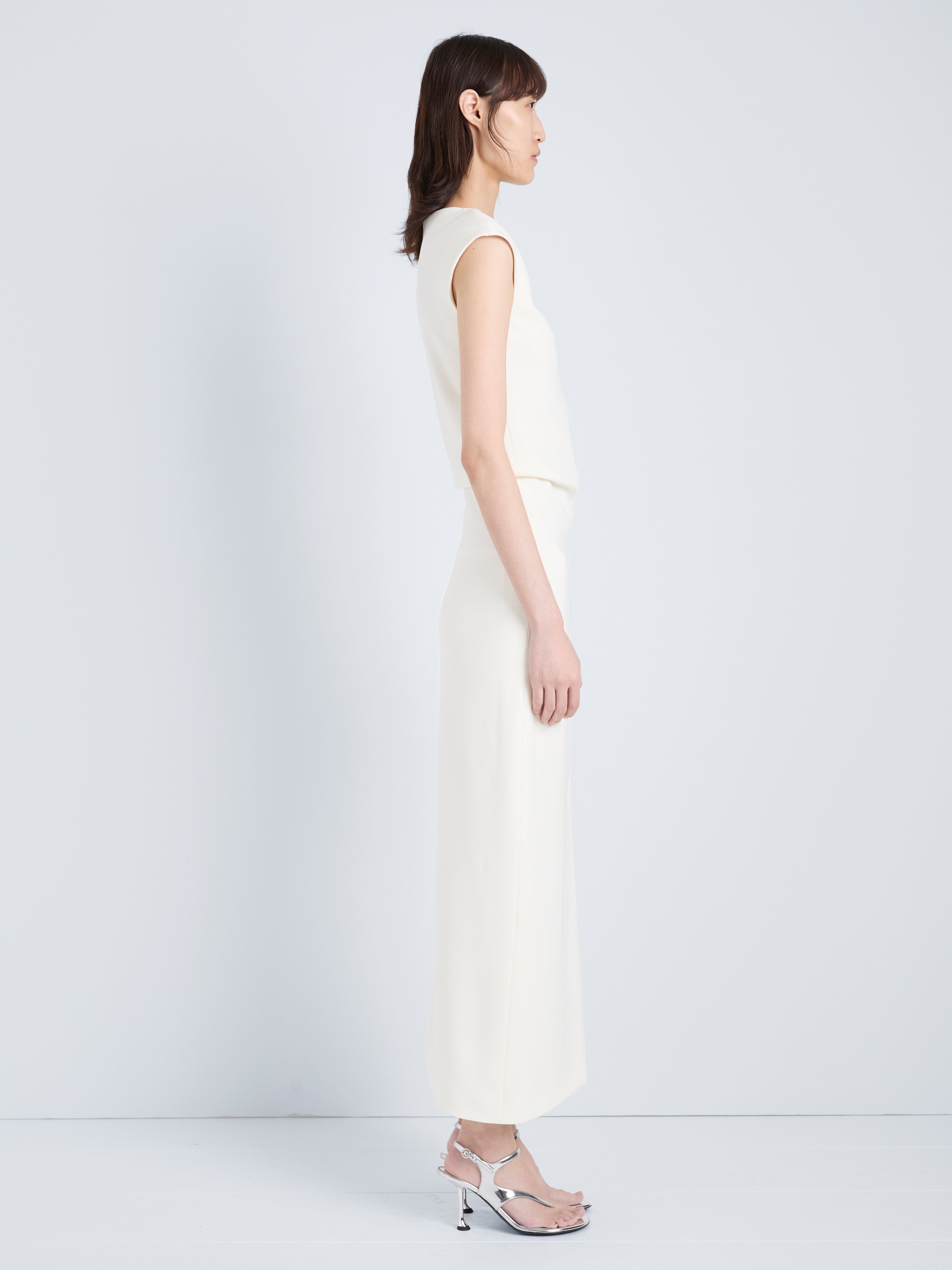 Damea Women's Cocktail Dress | Matte Double Crepe, Asymmetric Neckline 2