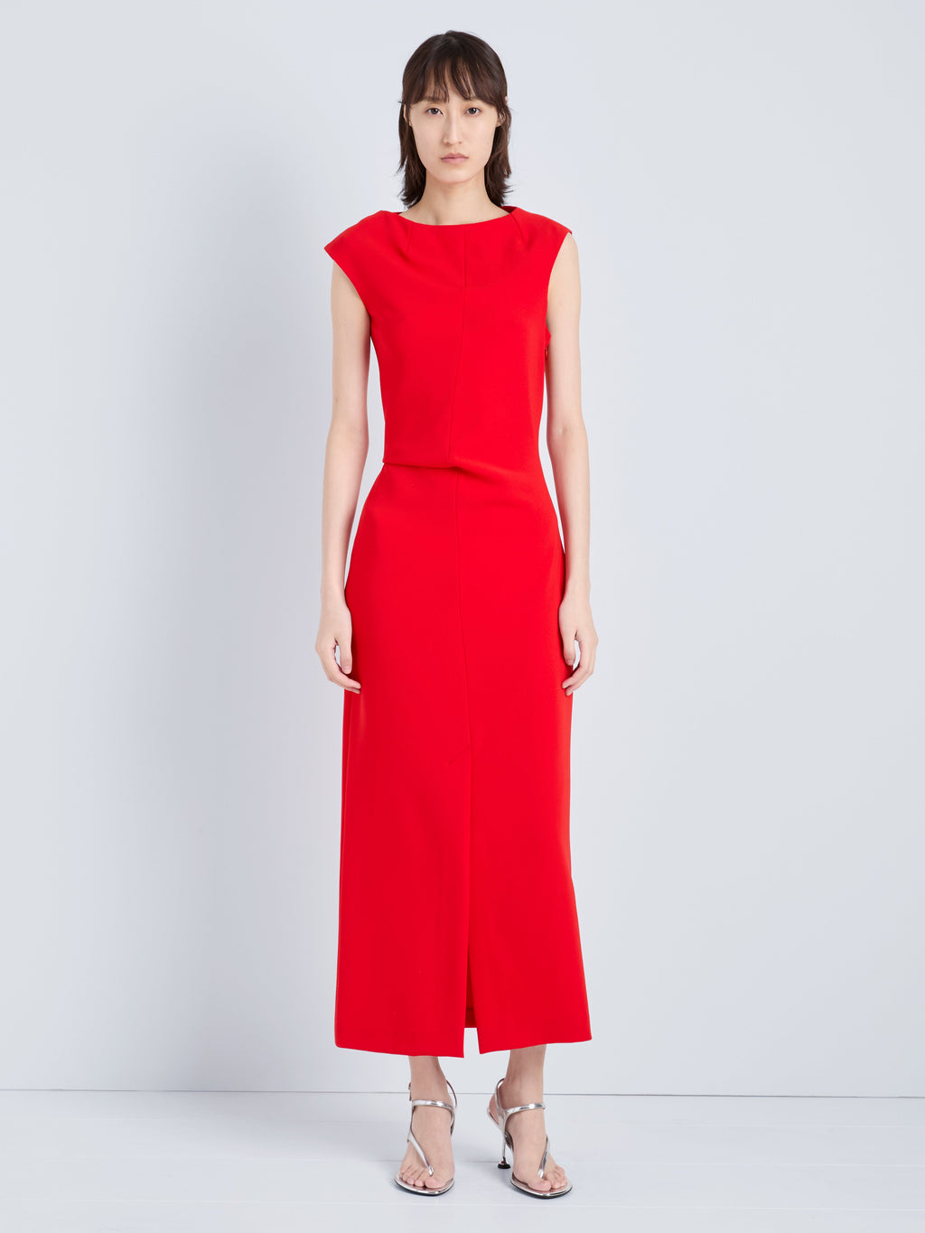 Damea Women's Dress | Matte Double Crepe, Asymmetric Design 1