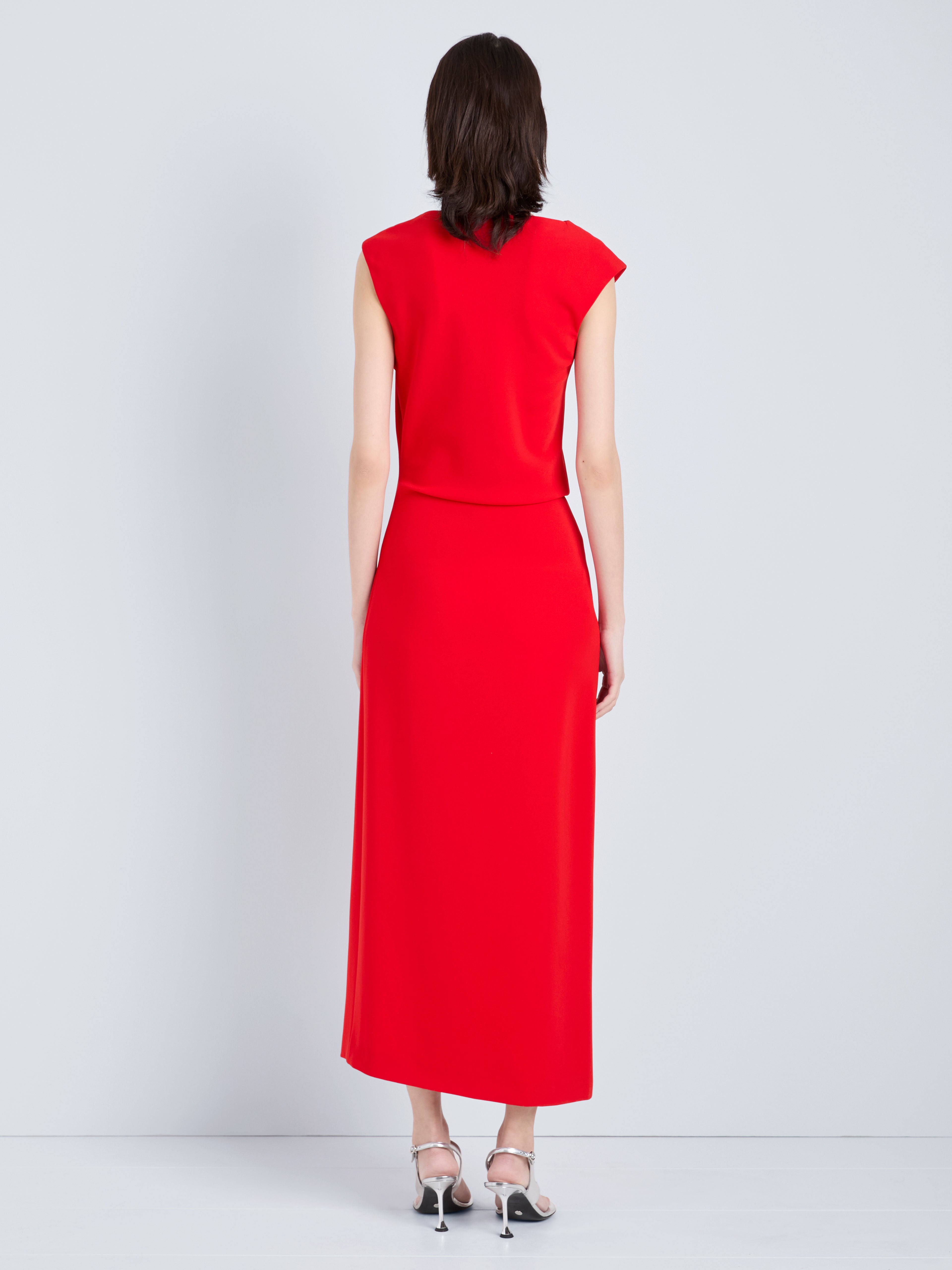 Damea Women's Dress | Matte Double Crepe, Asymmetric Design 3