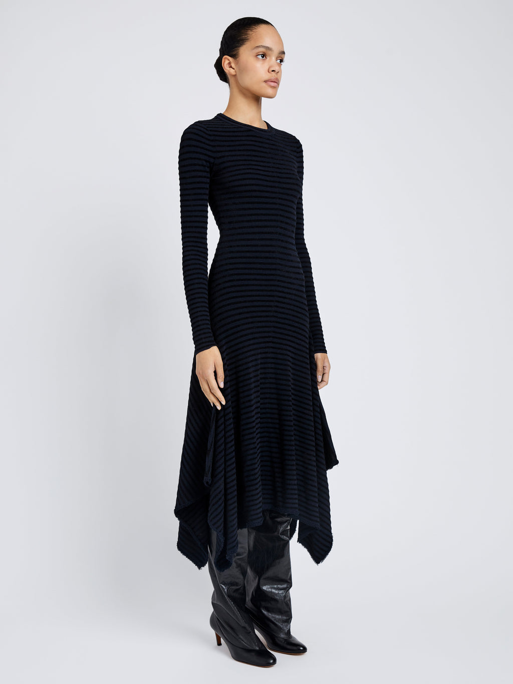 Didi Women's Dress | Matte Viscose Velvet Stripe 2