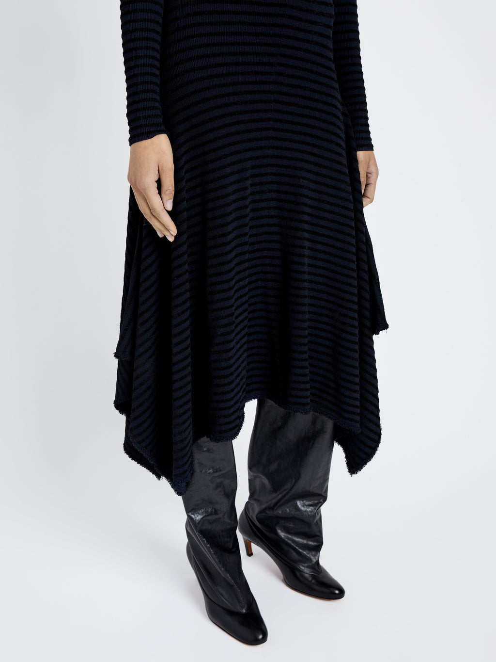 Didi Women's Dress | Matte Viscose Velvet Stripe 4