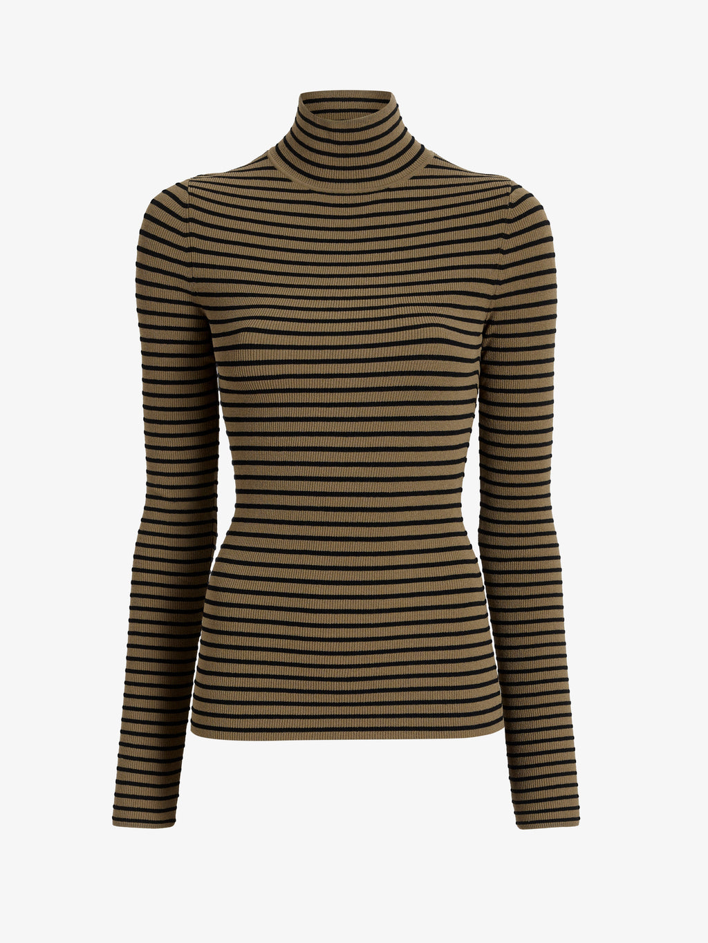 Didi Women's Turtleneck Top | Matte Viscose Velvet Stripe 0