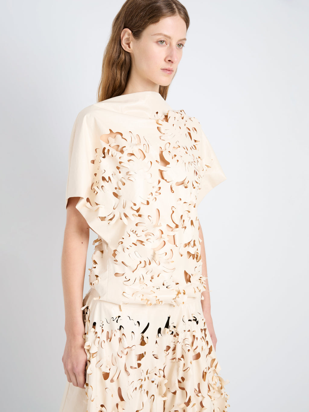 Dina Women's Top | Lacquered Cotton, Short Sleeves 5