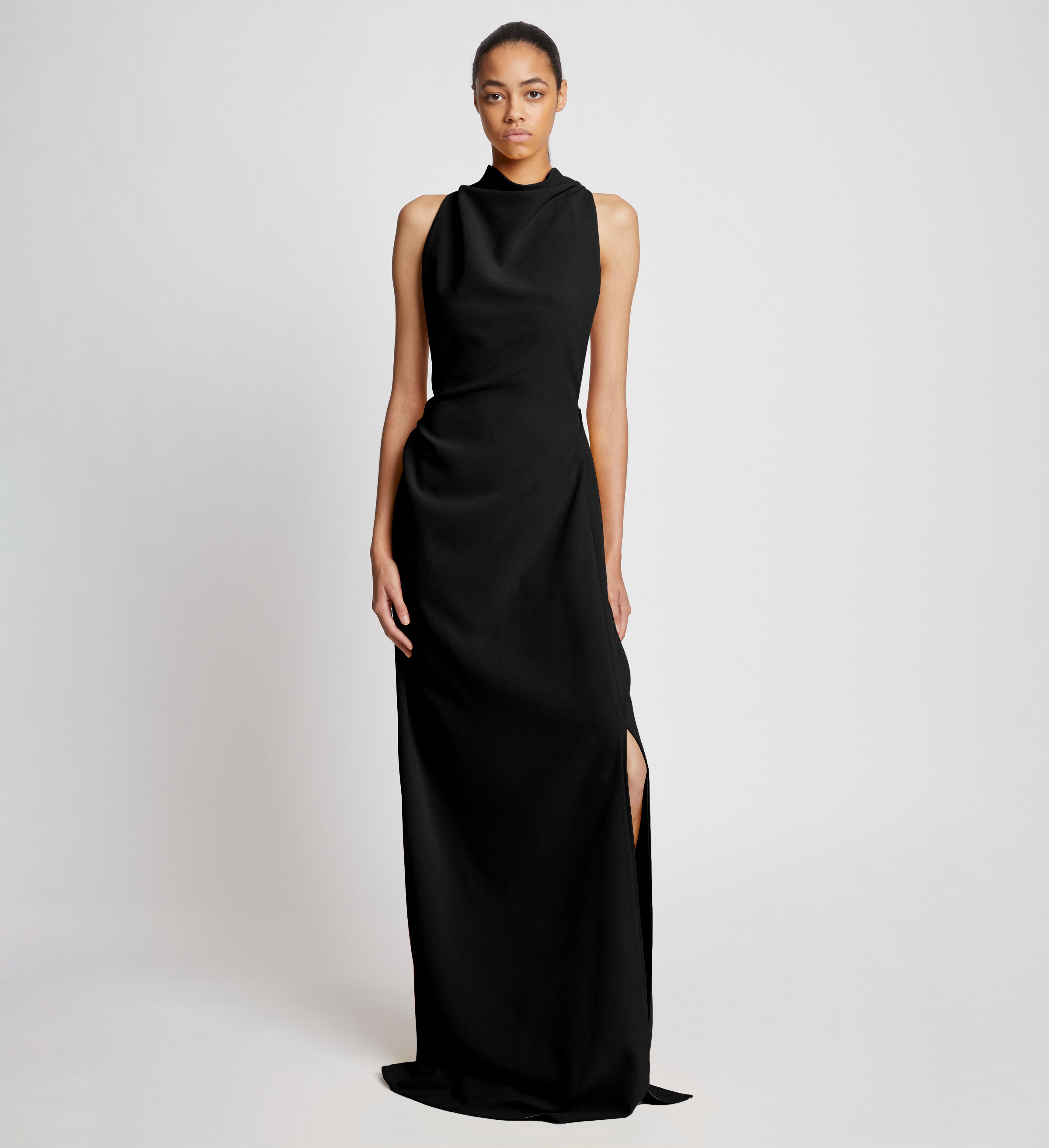 Faye Women's Maxi Dress | Matte Double Crepe, Backless Design 1