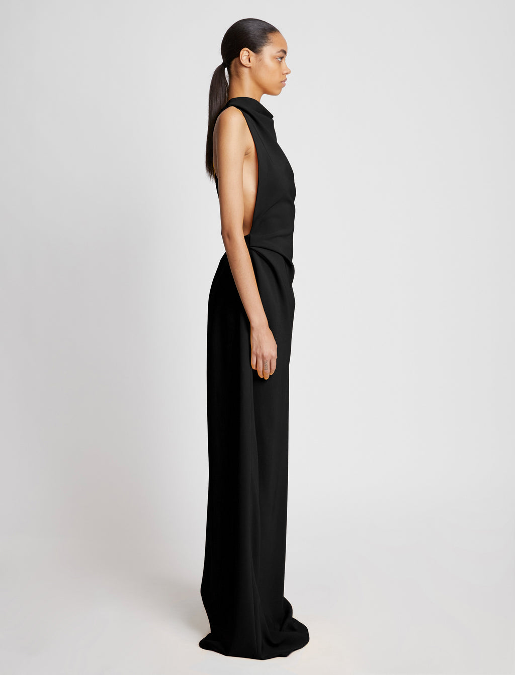 Faye Women's Maxi Dress | Matte Double Crepe, Backless Design 2