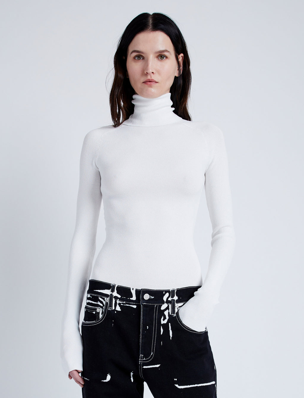 Fiona Women's Top | Matte Viscose Slim Fit Turtleneck Blouse 1