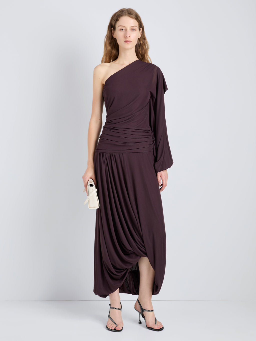 Gabri Women's Dress | One-Shoulder Pleated Jersey Cocktail Dress 1