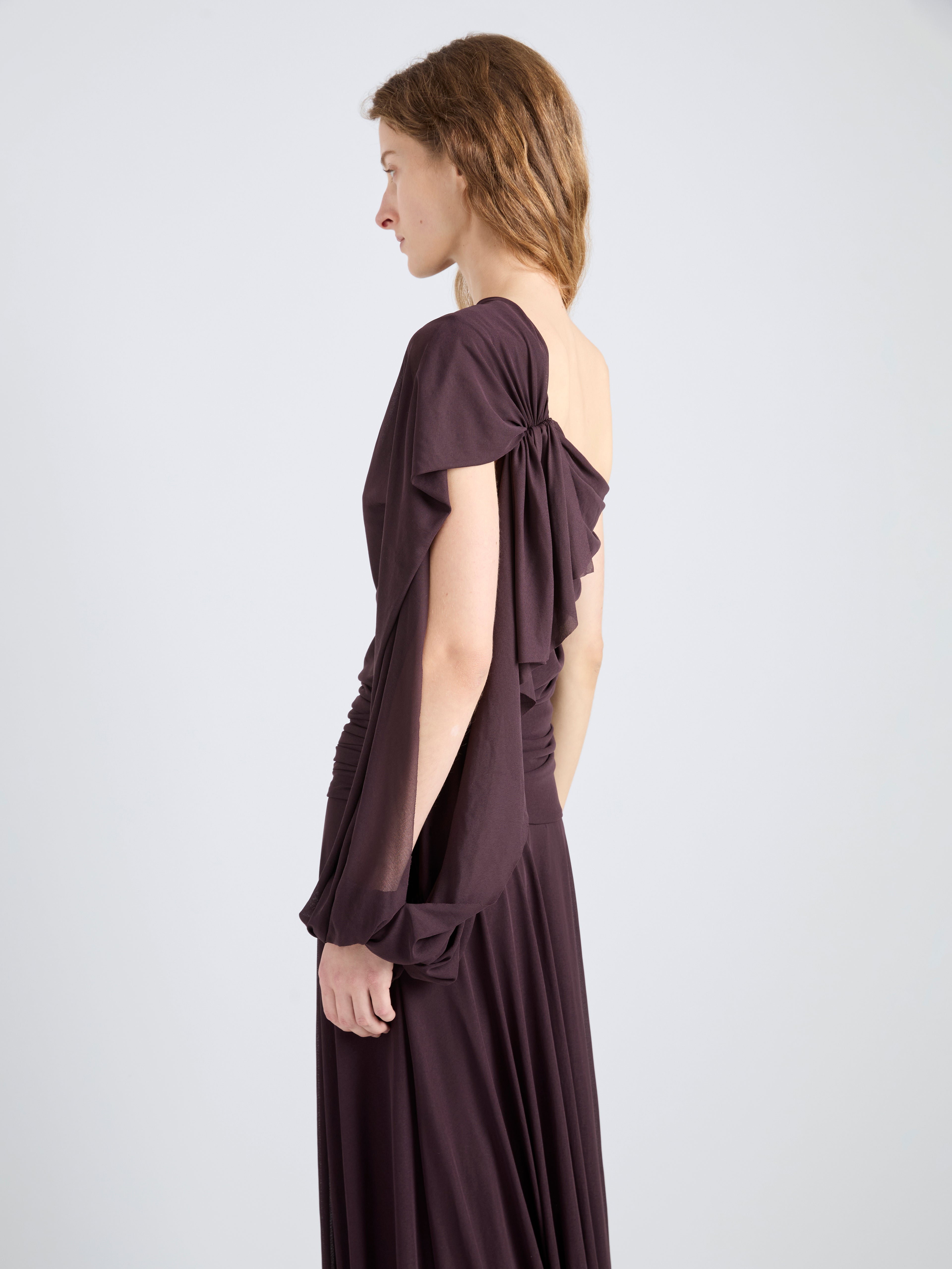 Gabri Women's Dress | One-Shoulder Pleated Jersey Cocktail Dress 4