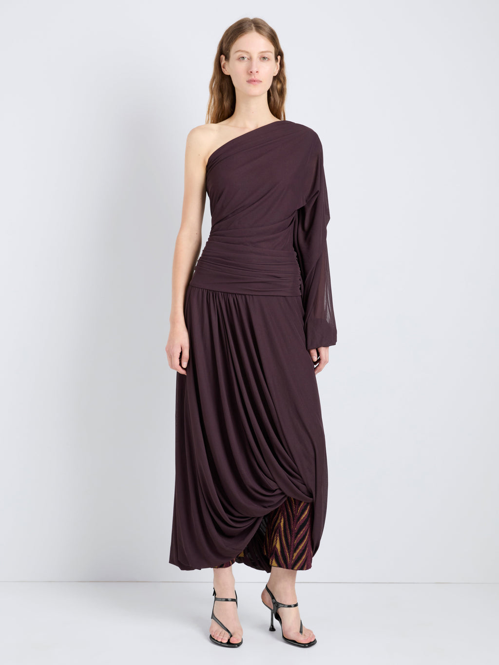 Gabri Women's Dress | One-Shoulder Pleated Jersey Cocktail Dress 5