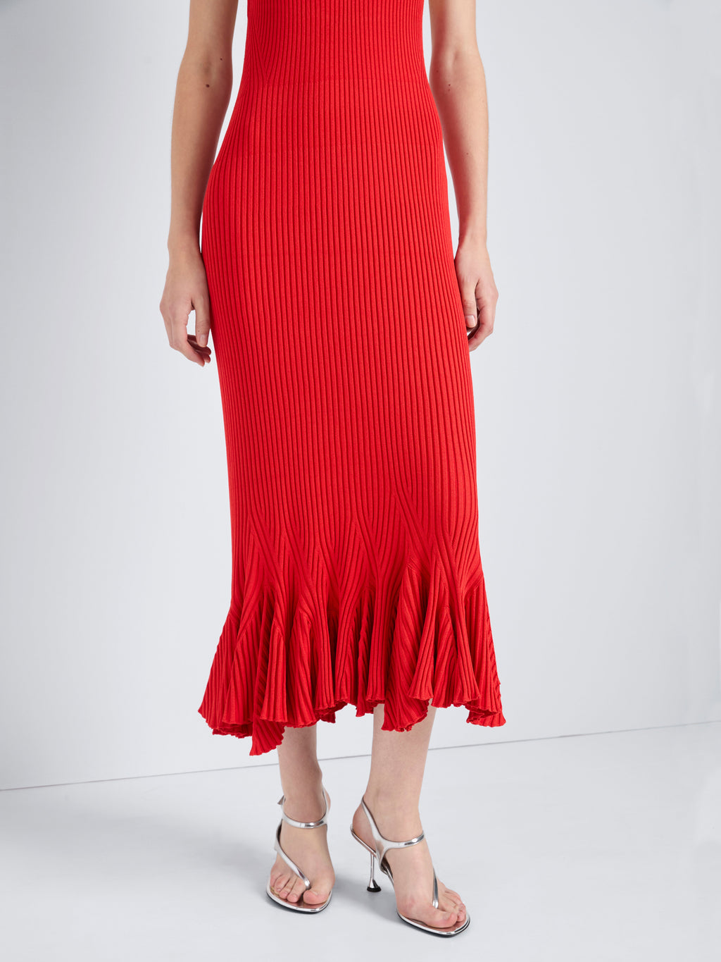 Gigi Women's Dress | Viscose Ribbed Godet, Slim Fit 4