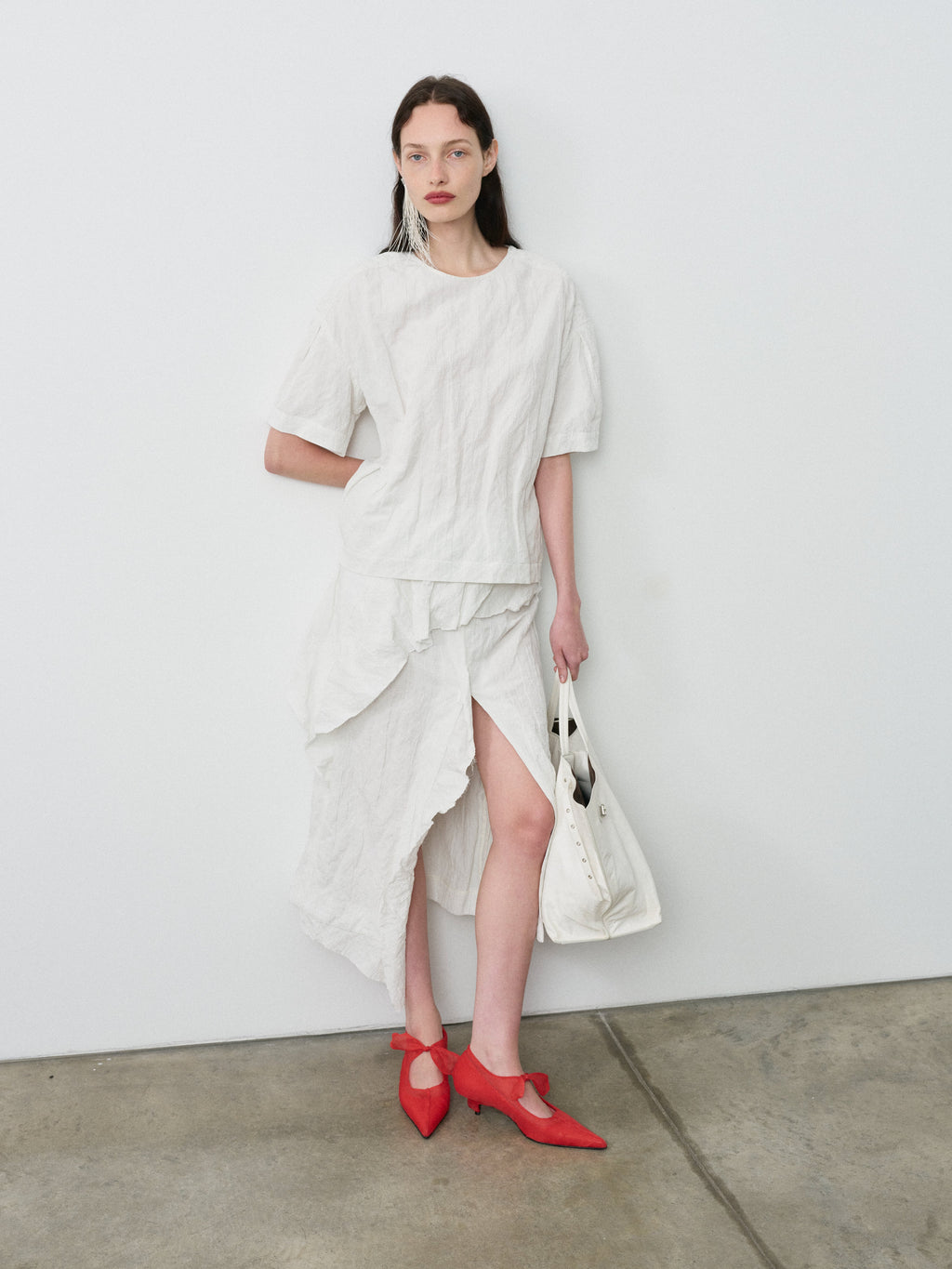Harmonious Women's Skirt | Memory Cotton, Asymmetrical Drape 5