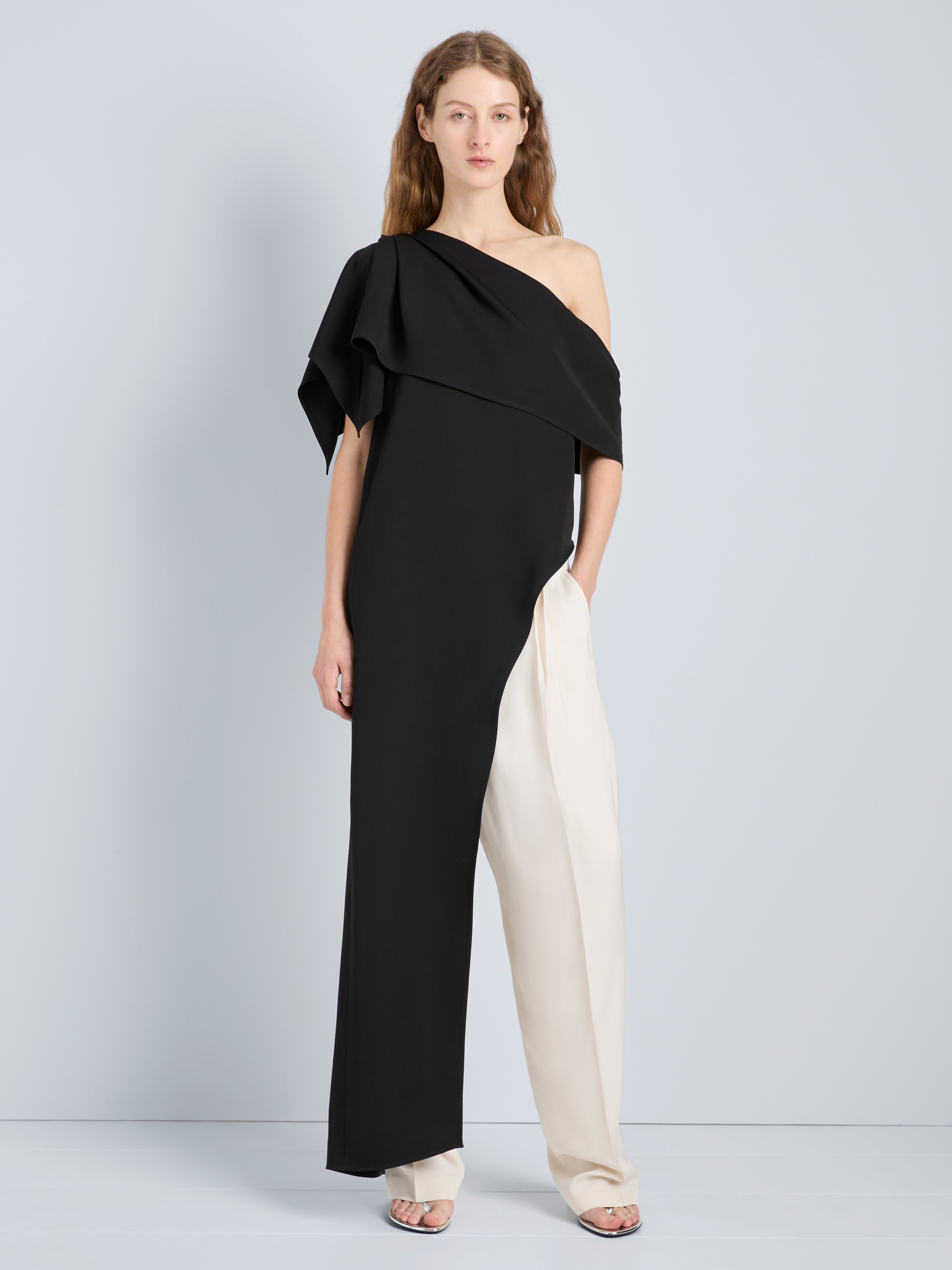 Haya Women's Top | One-Shoulder Viscose Twill, Chic Going Out Top 2
