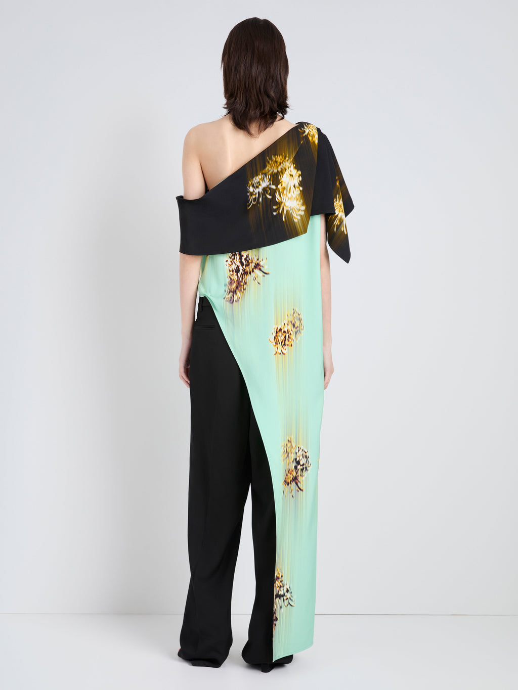 Haya Women's Top | Printed Viscose Cady, Asymmetrical Hem 4