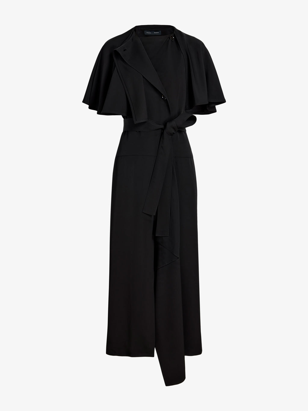 Ivy Women's Black Dress | Viscose Twill, Trench-Inspired 0
