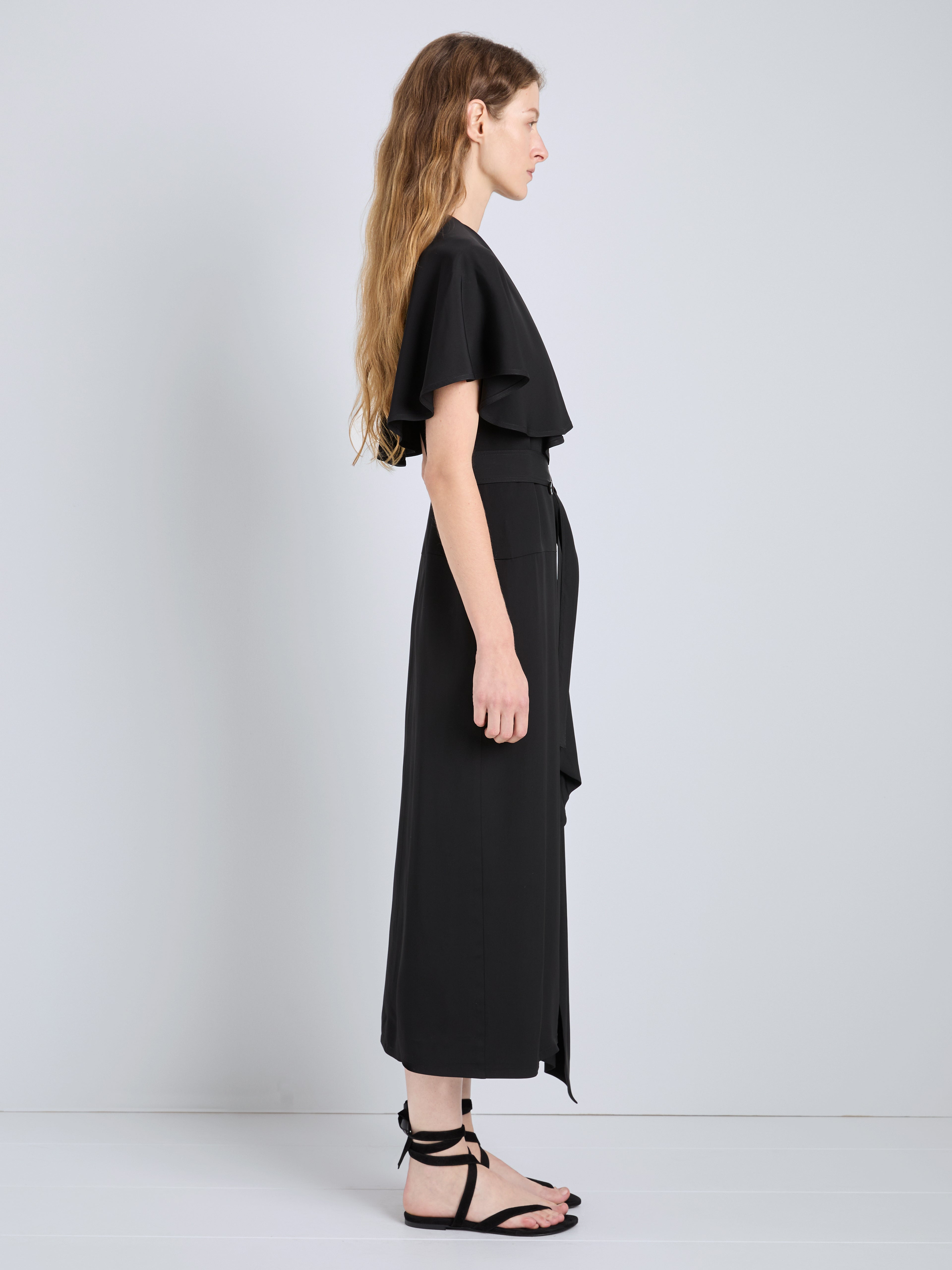 Ivy Women's Black Dress | Viscose Twill, Trench-Inspired 2