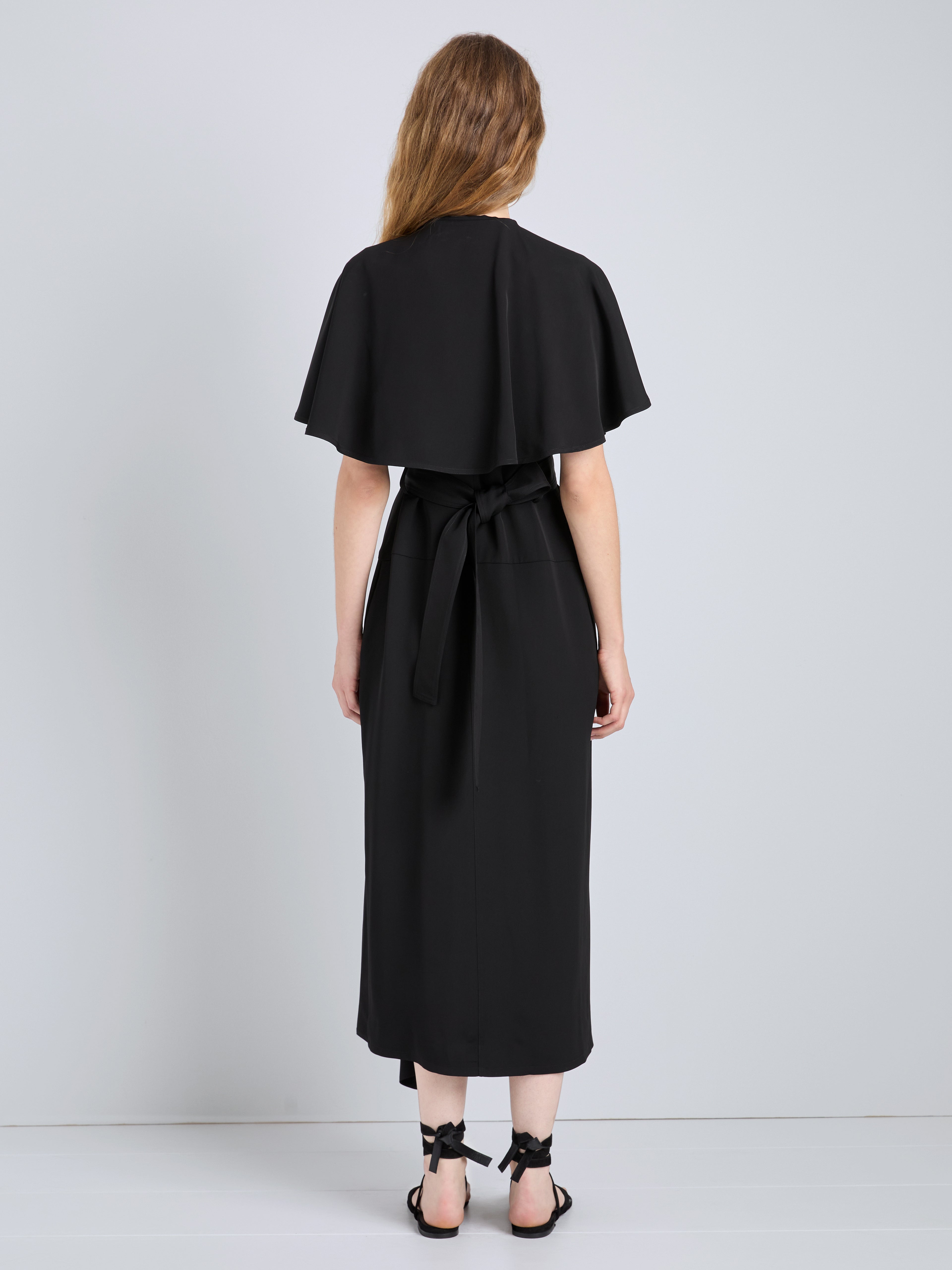 Ivy Women's Black Dress | Viscose Twill, Trench-Inspired 3