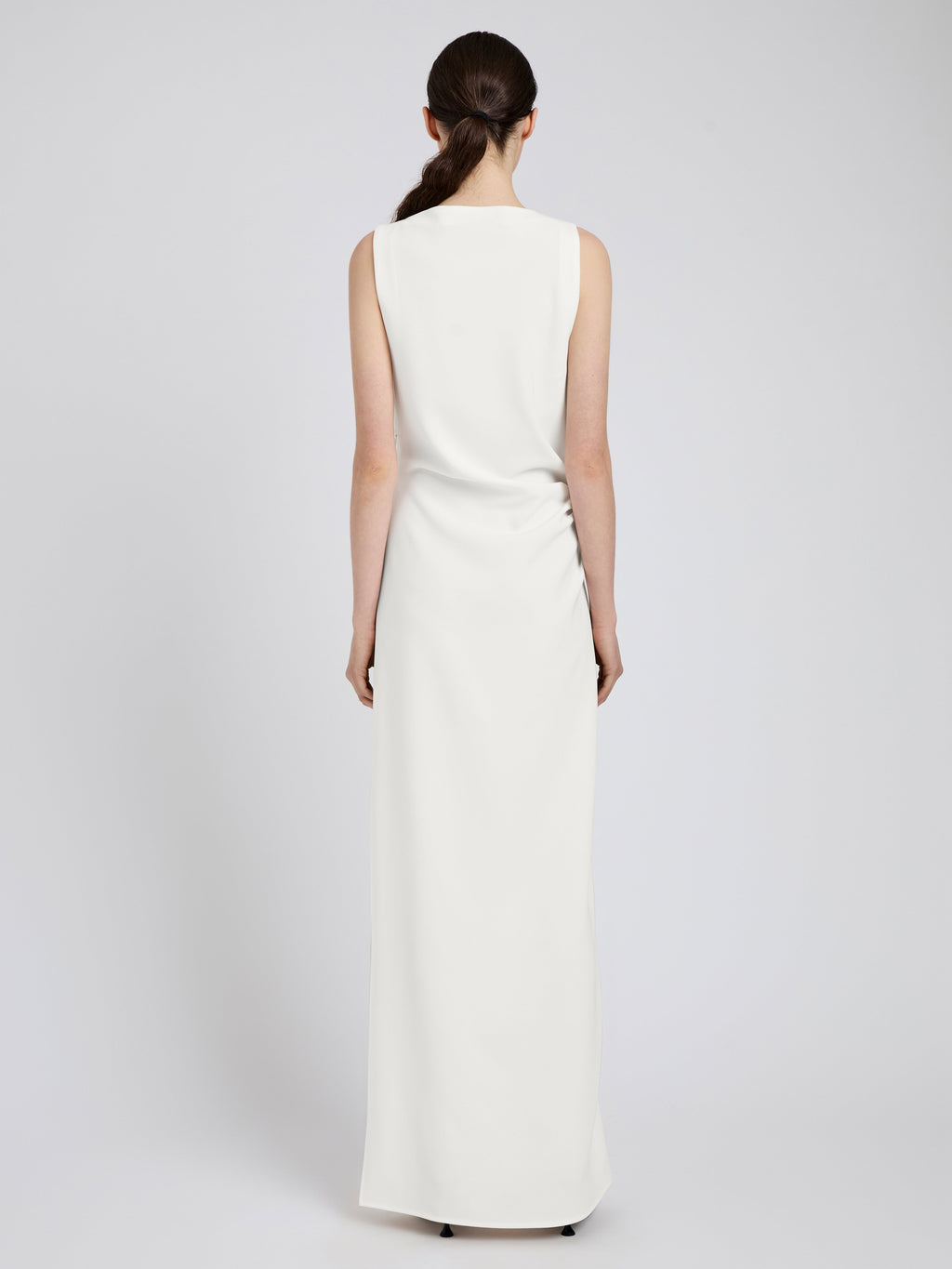 Ivy Women's White Dress | Elegant Matte Double Crepe, Formal Cocktail 3