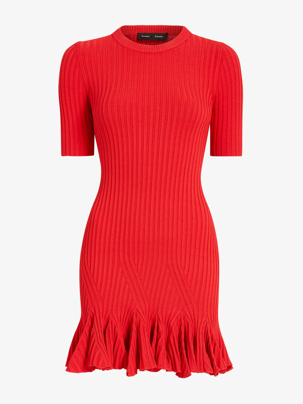 Lena Women's Mini Dress | Viscose Ribbed with Ruffled Hem 0