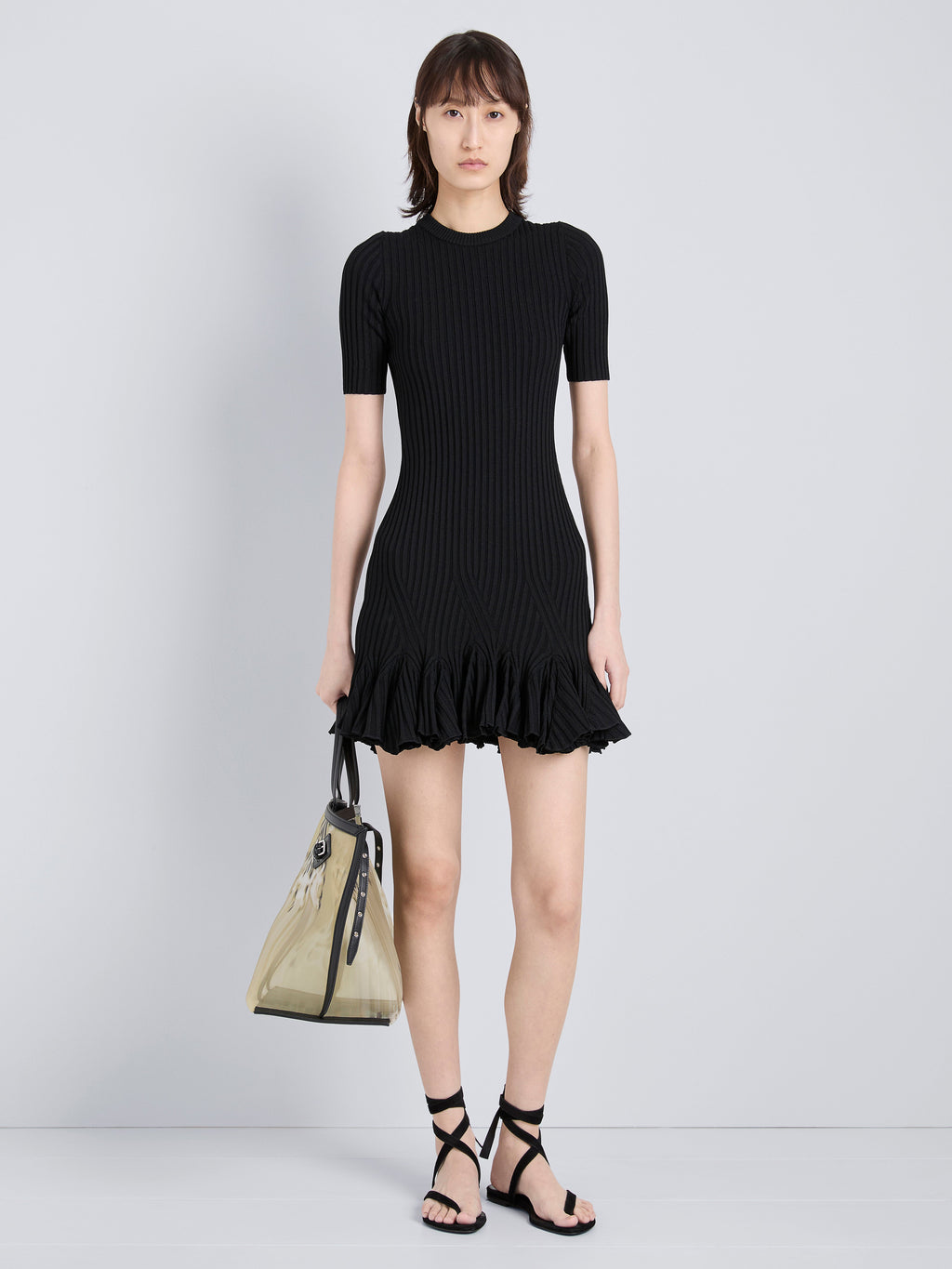 Luna Women's Mini Dress | Viscose Ribbed, Flared Hem 1