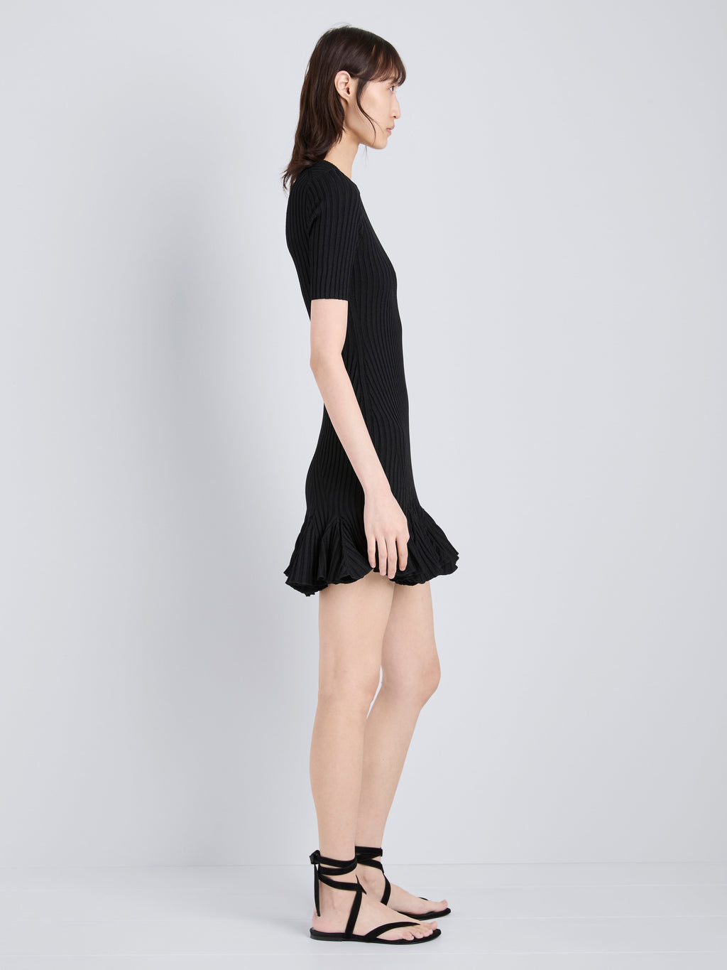 Luna Women's Mini Dress | Viscose Ribbed, Flared Hem 2