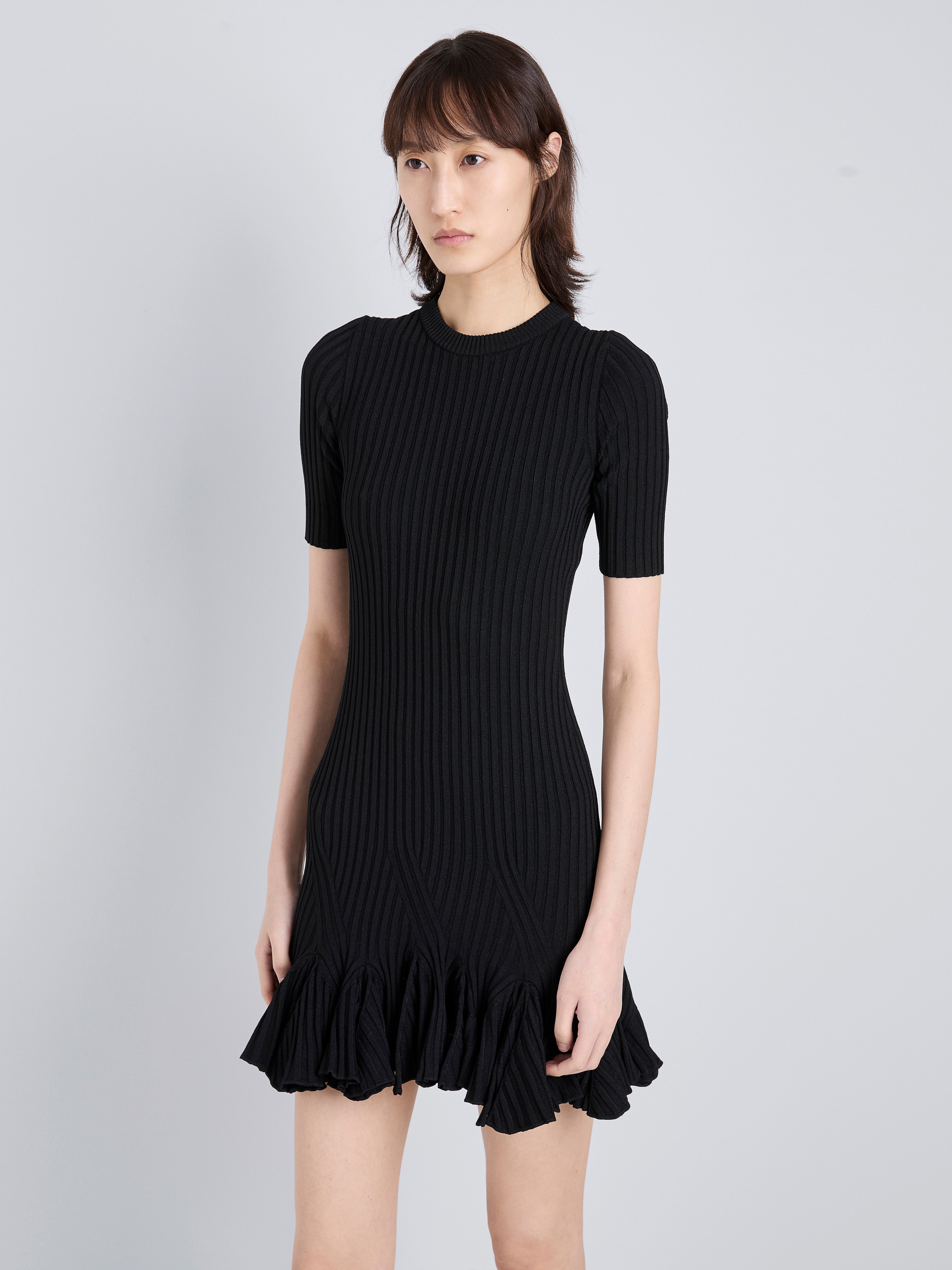 Luna Women's Mini Dress | Viscose Ribbed, Flared Hem 4