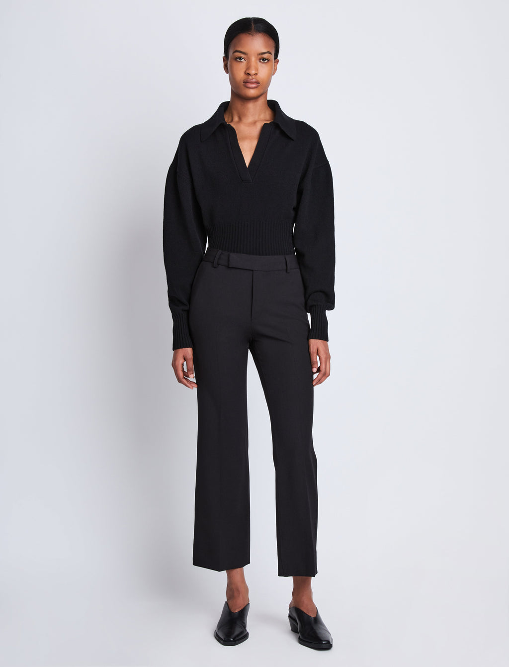 Marlene Women's Cropped Pants | Tropical Wool, High-Rise 1