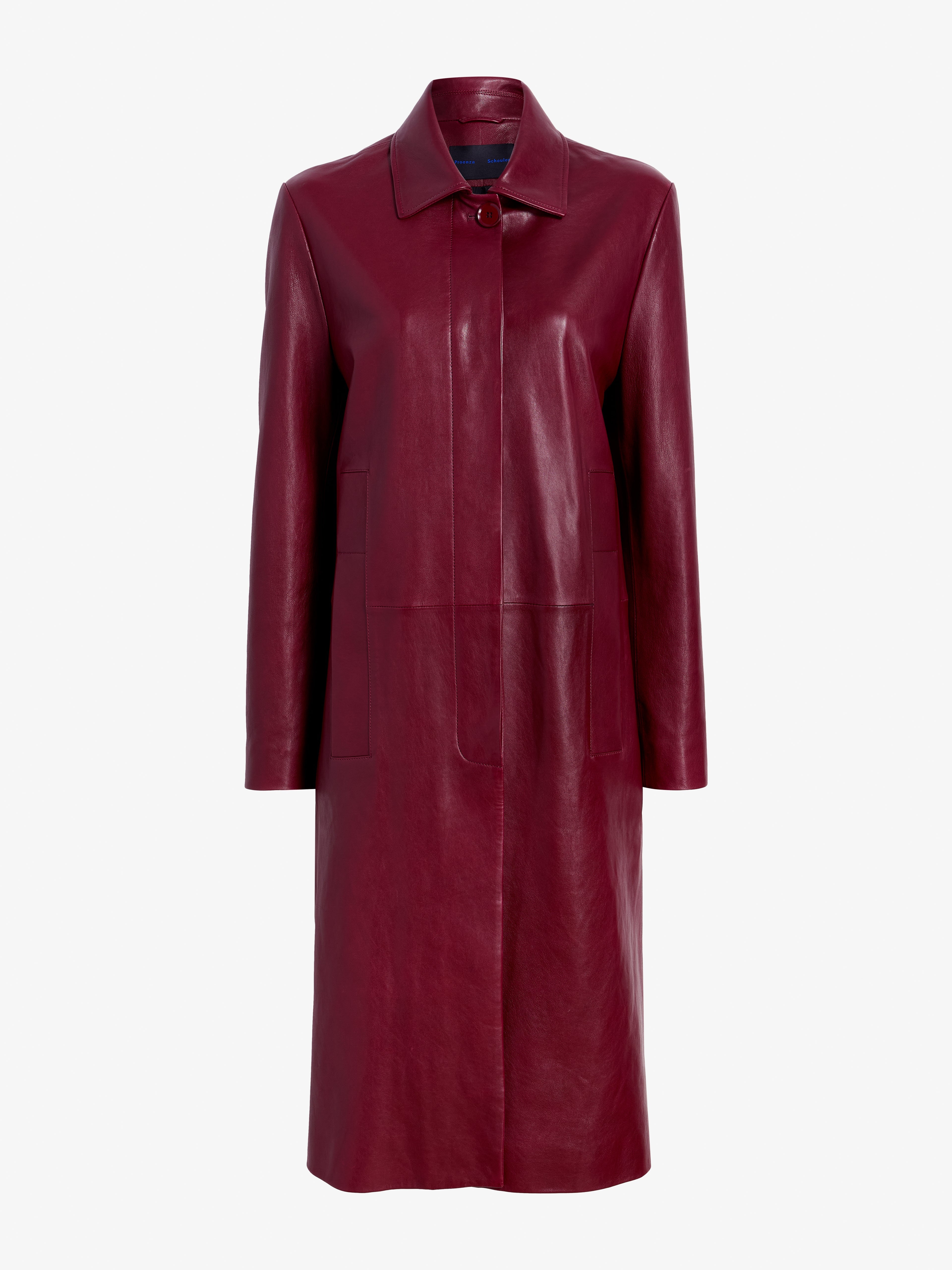Nissi Women's Trench Coat | Semigloss Leather, Burgundy 0