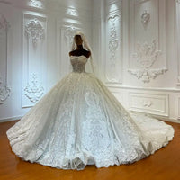 Luxury Beaded Ball Gown Wedding Dress