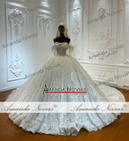 Luxury Beaded Ball Gown Wedding Dress