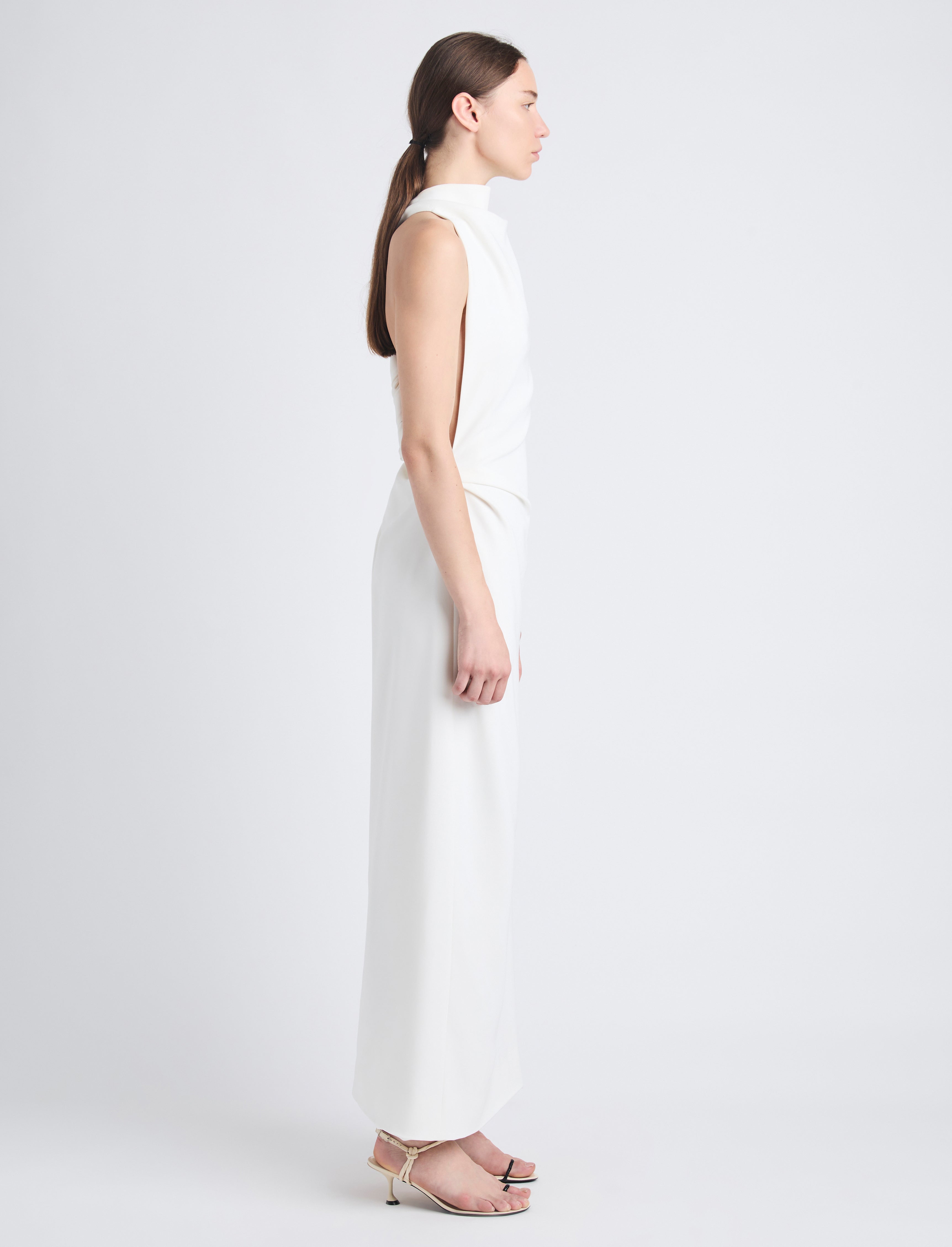 Selena Women's Maxi Dress | Matte Double Crepe, Twisted Back 2
