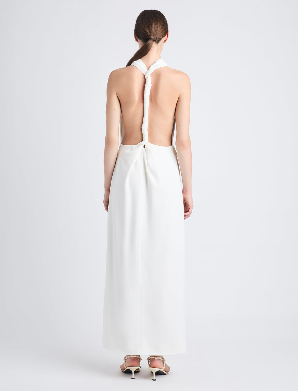 Selena Women's Maxi Dress | Matte Double Crepe, Twisted Back 3