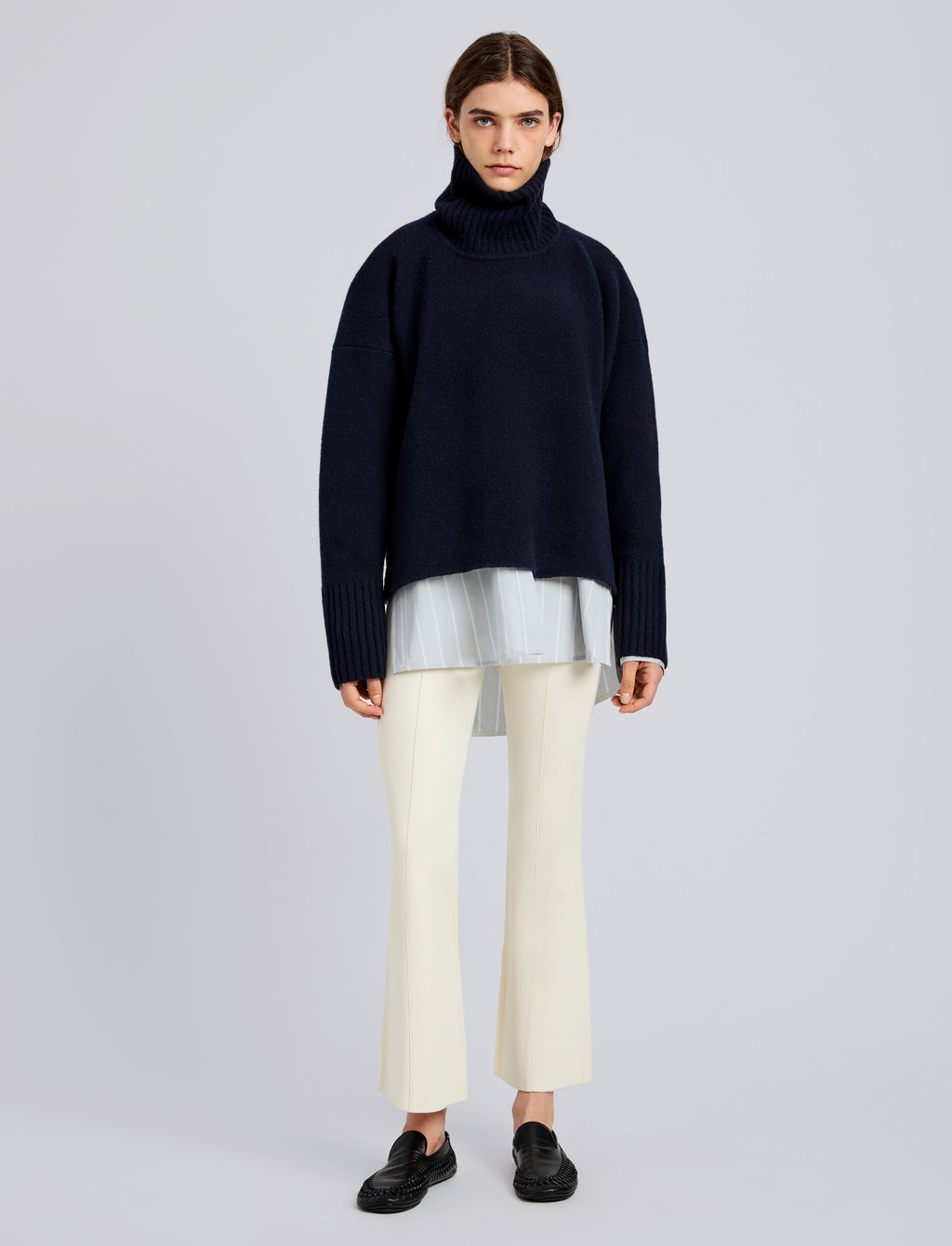 Shaila Women's Pants | Silk Viscose Knit, Mid-Rise Flare 1