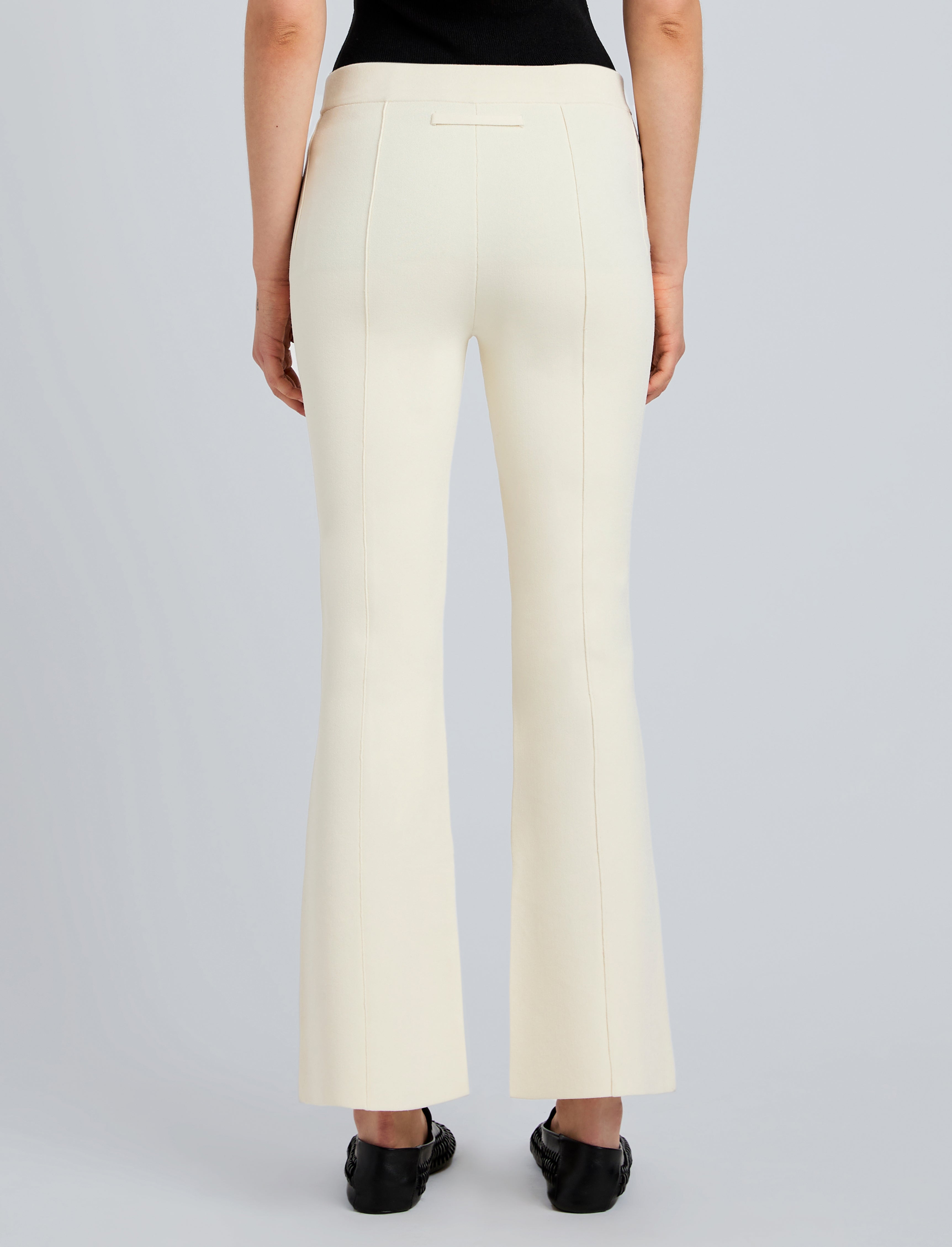 Shaila Women's Pants | Silk Viscose Knit, Mid-Rise Flare 3